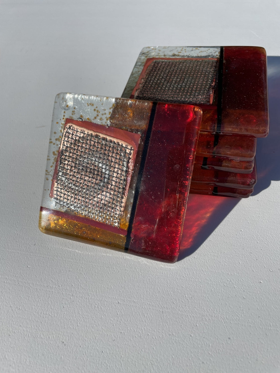 Mediterranean Red and Orange Coasters (Square)