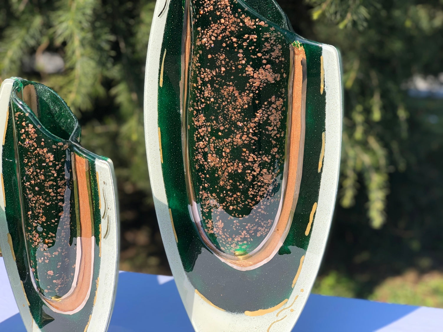 Thira Green Oval Vase