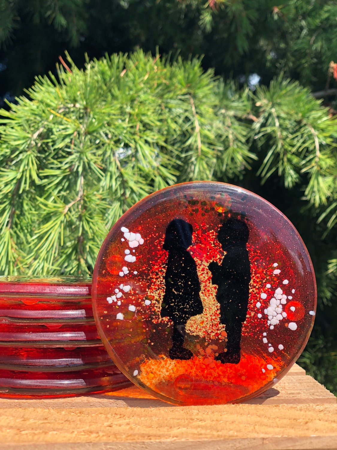 Little People - Orange Coasters (Round)