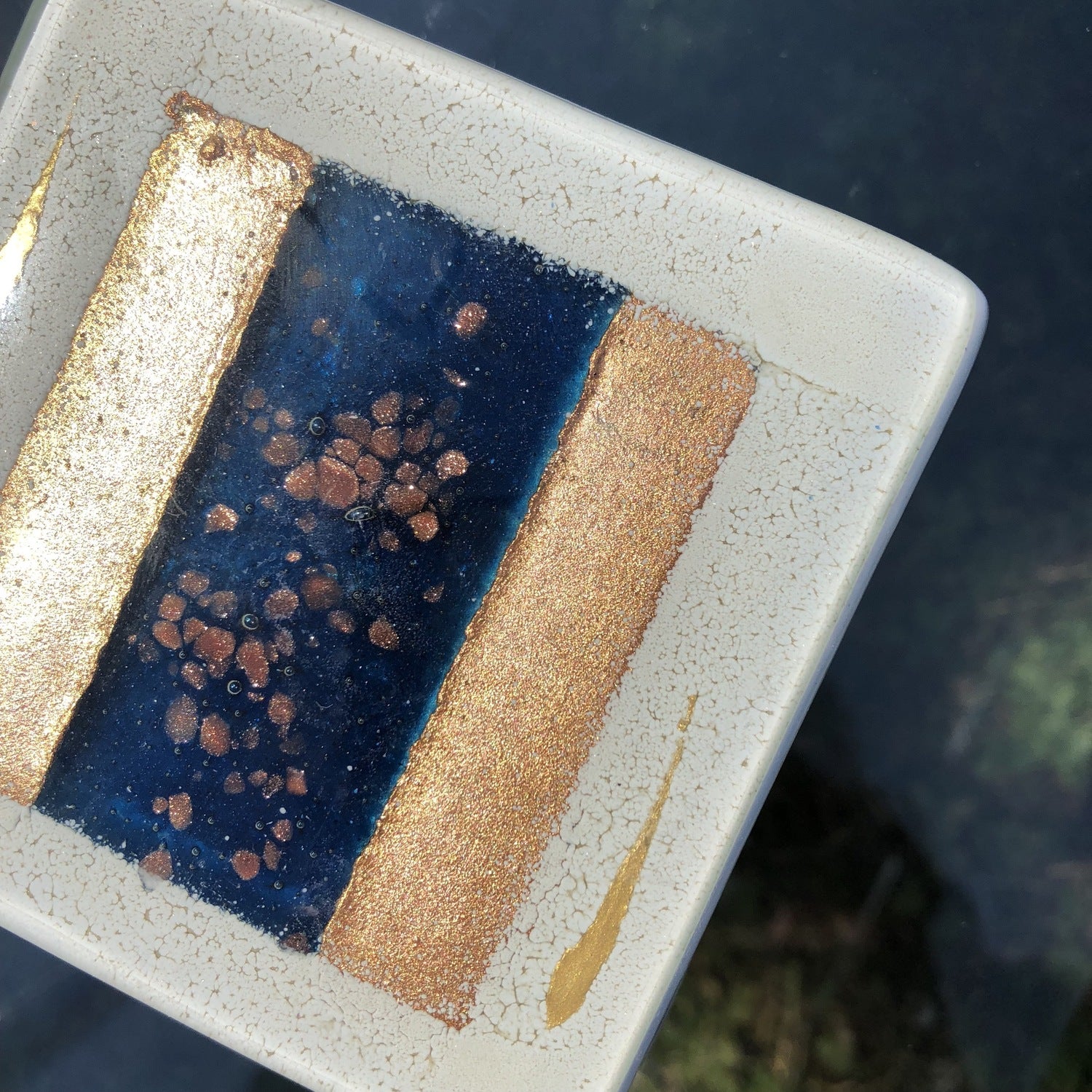 Thira Blue Glass Coasters (Square)