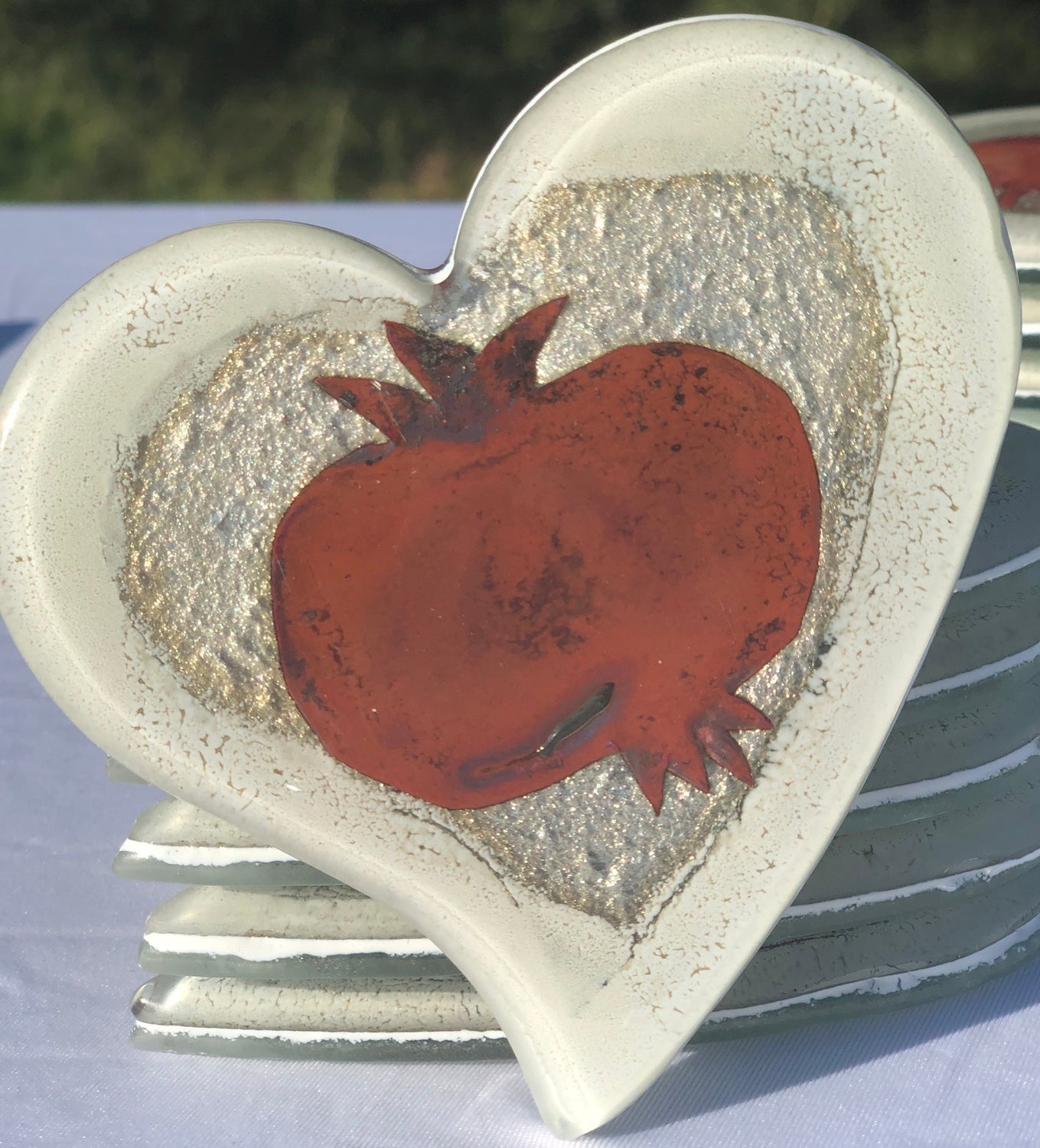 Opera Pomegranate Heart Coaster