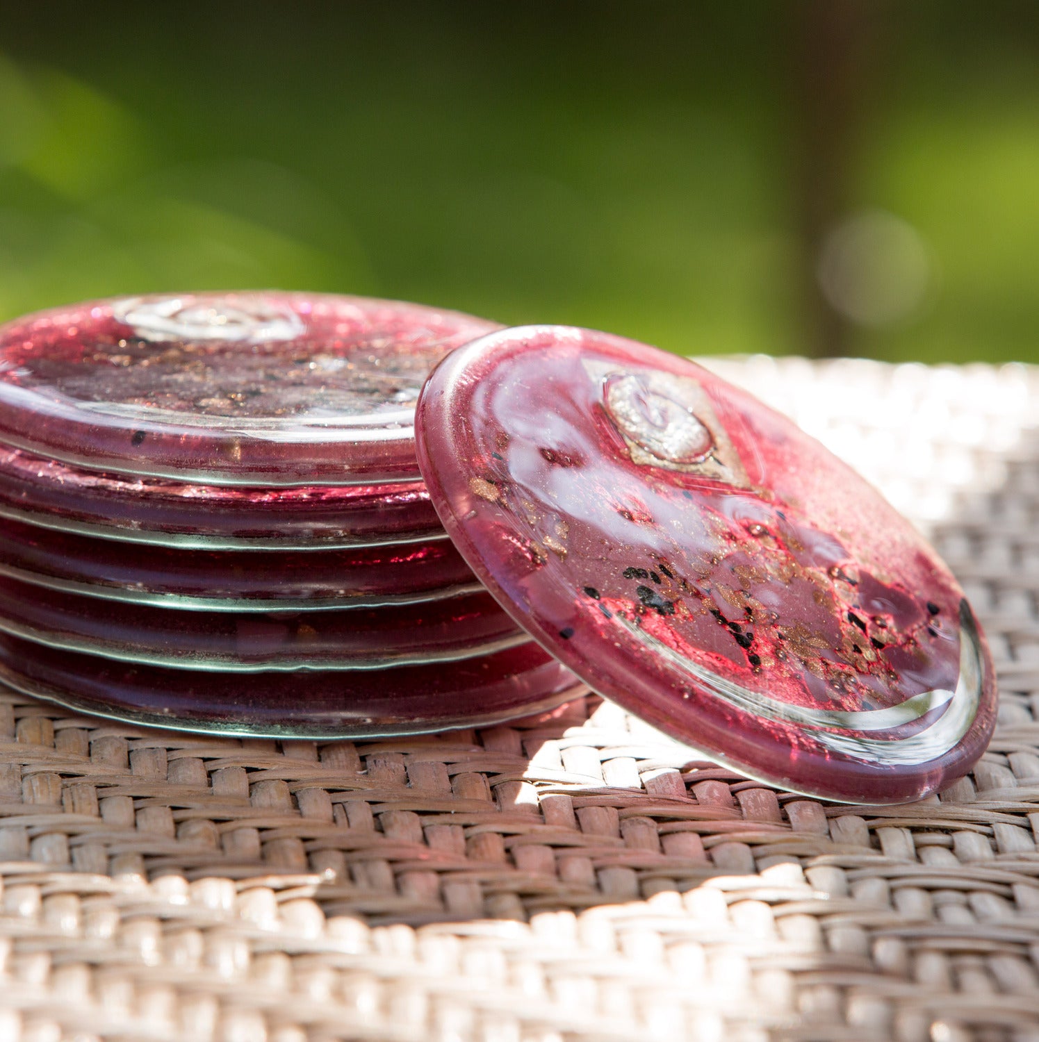 Rose & Platinum Coasters (Round)