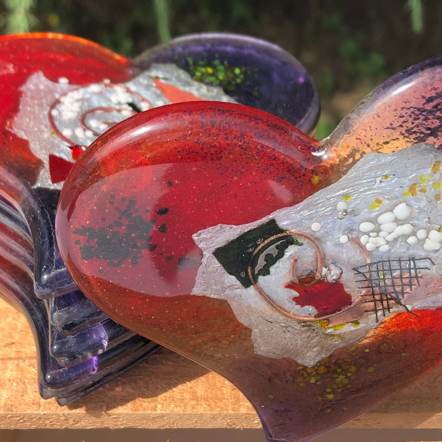 Opera Purple and Red Coaster (Heart)