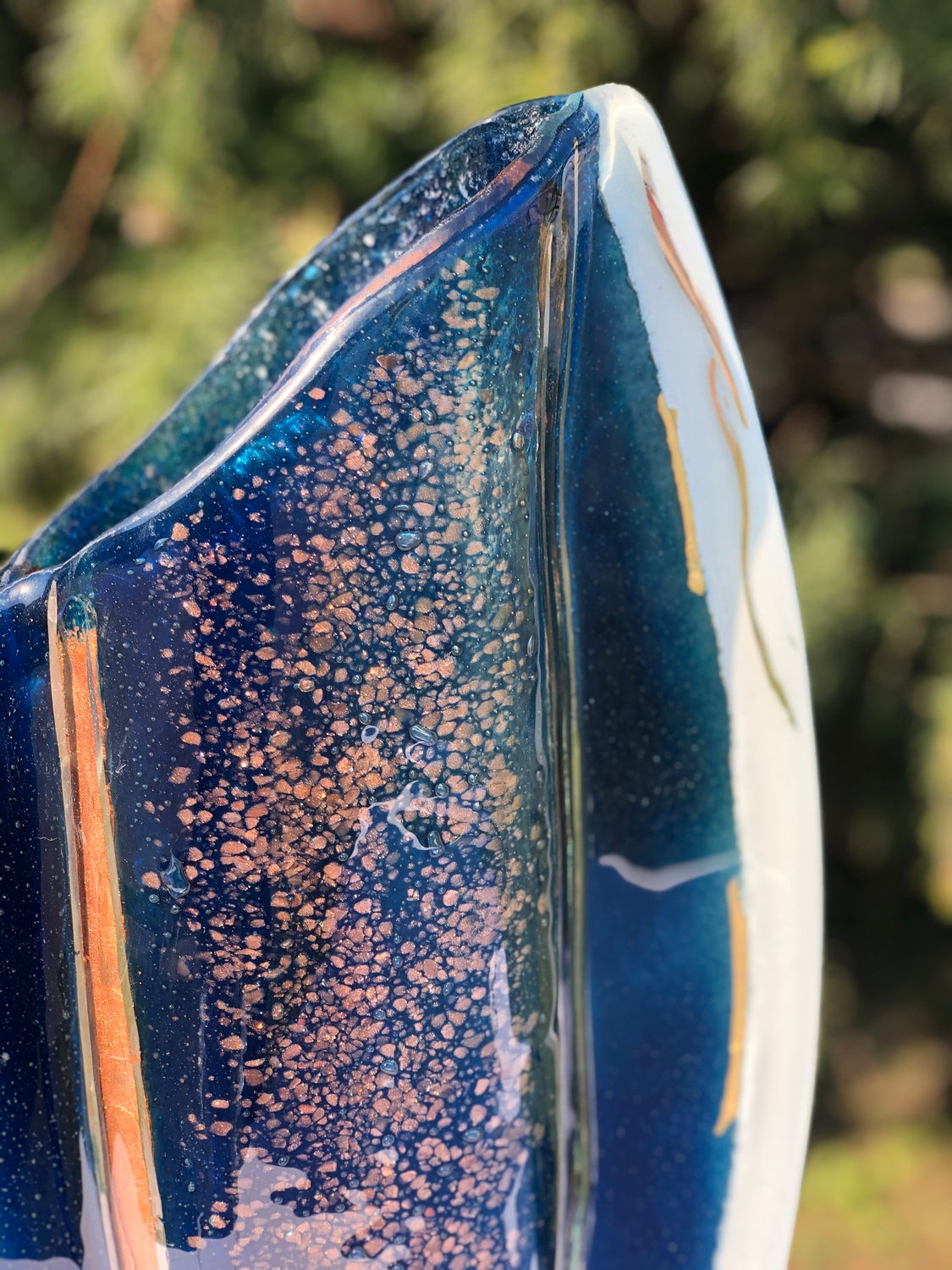 Thira Blue Oval Vase