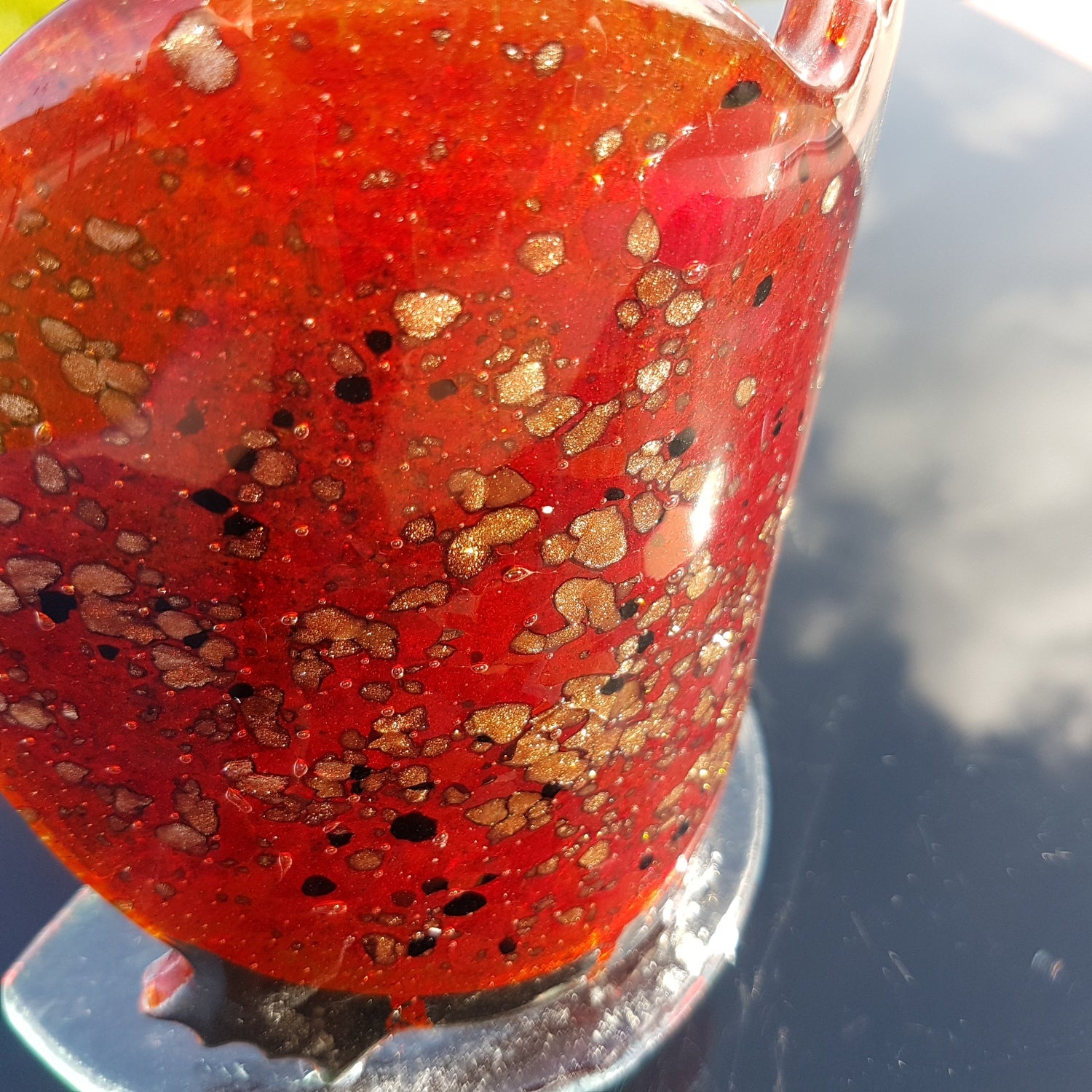 Red & Platinum - Pomegranate Shaped T Light Holder