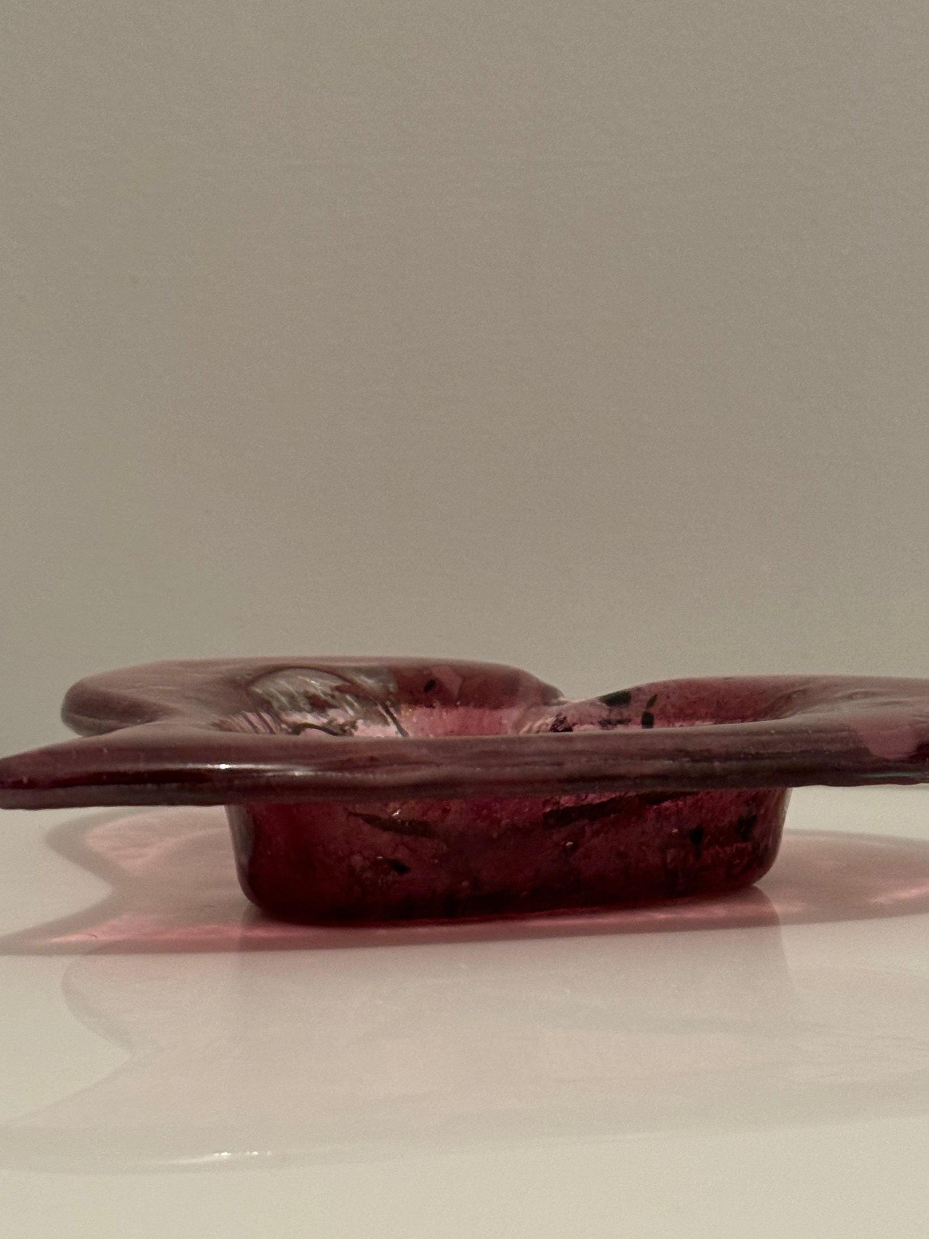 Rose & Platinum Heart Tealight Dish
