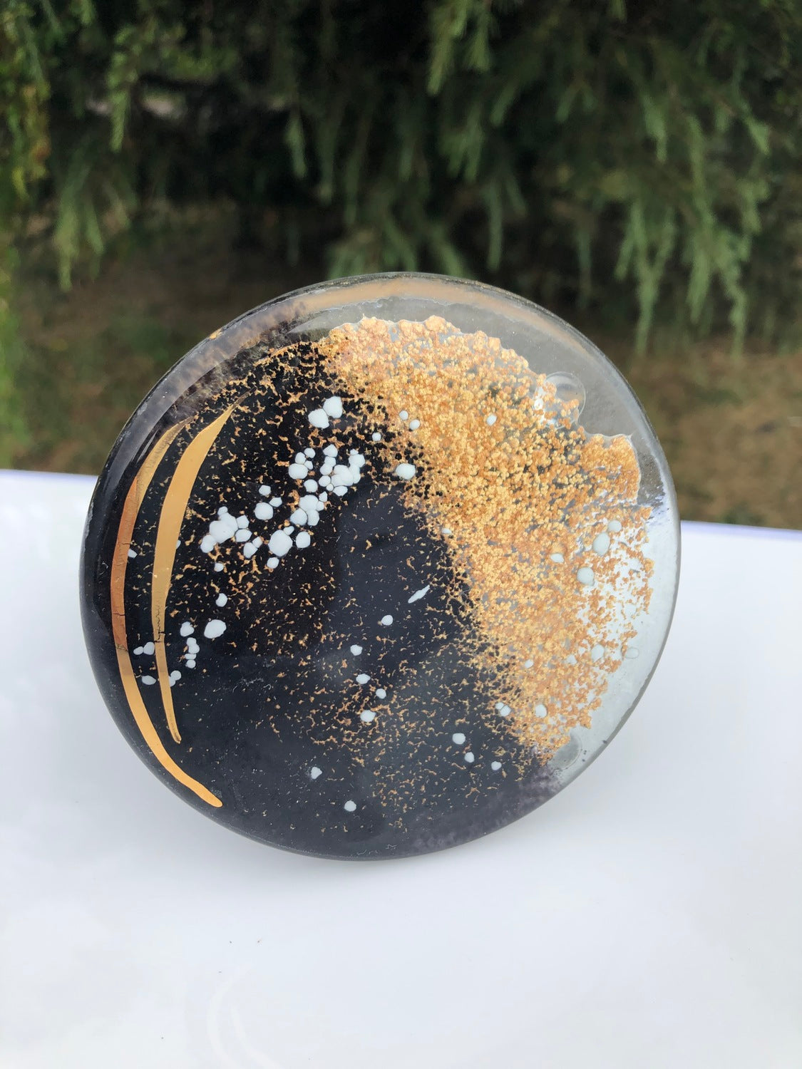 Black and Gold Coaster (Round)