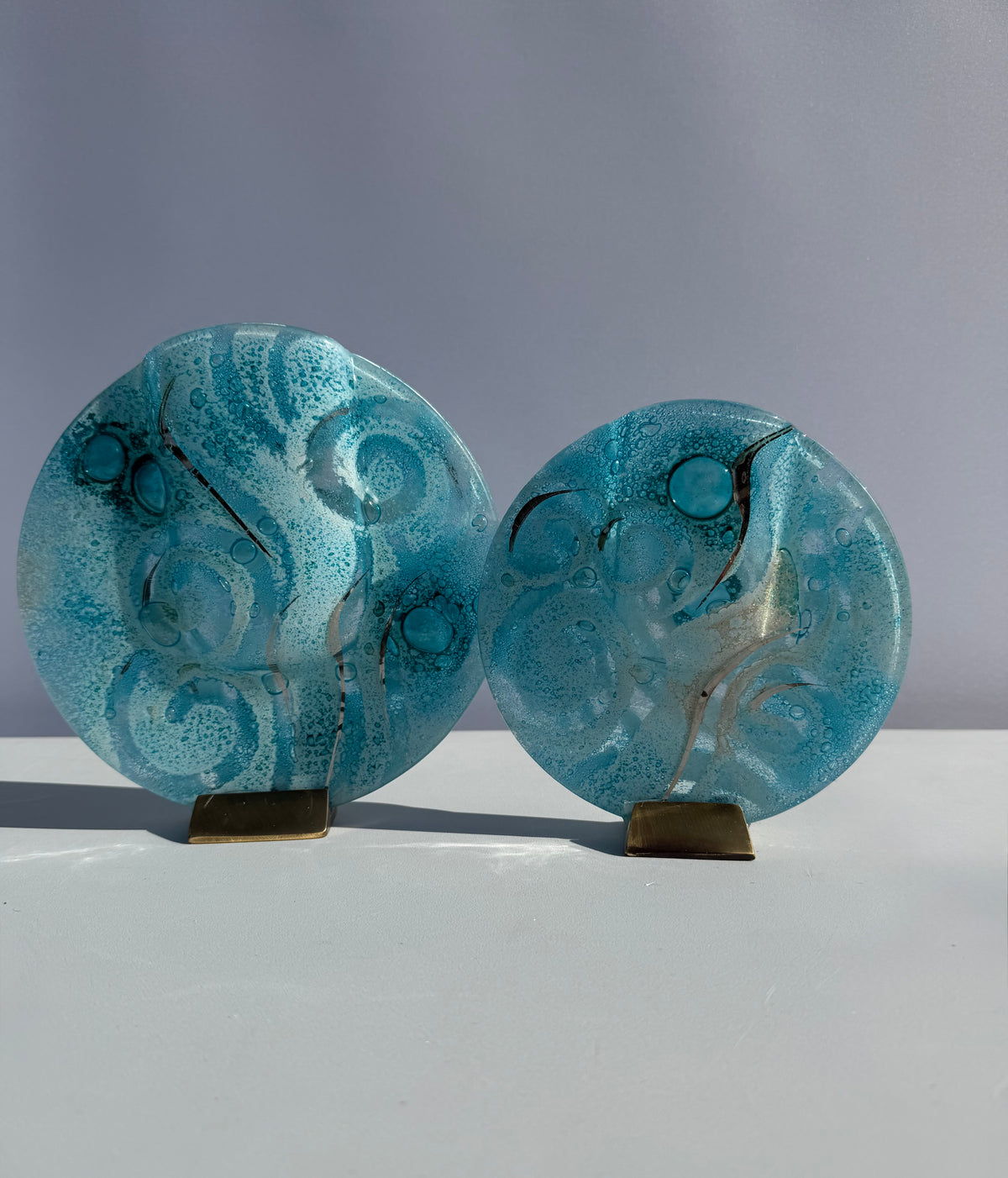 Crystal Aqua Round Mini Vase