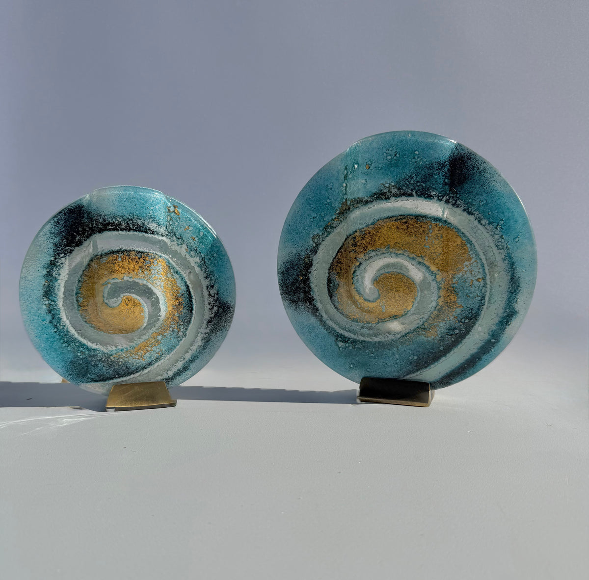 Blue & Gold Round Mini Vase