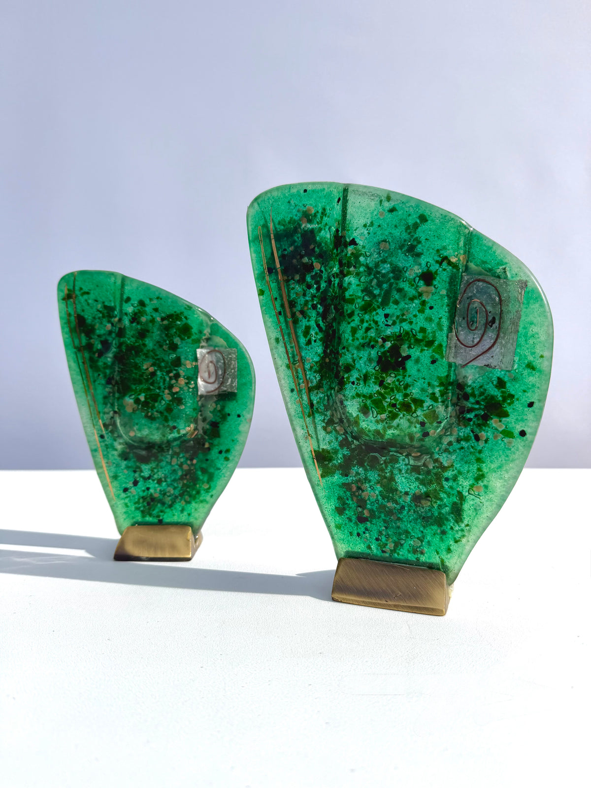 Dark Green & Gold Mini Oval Vase