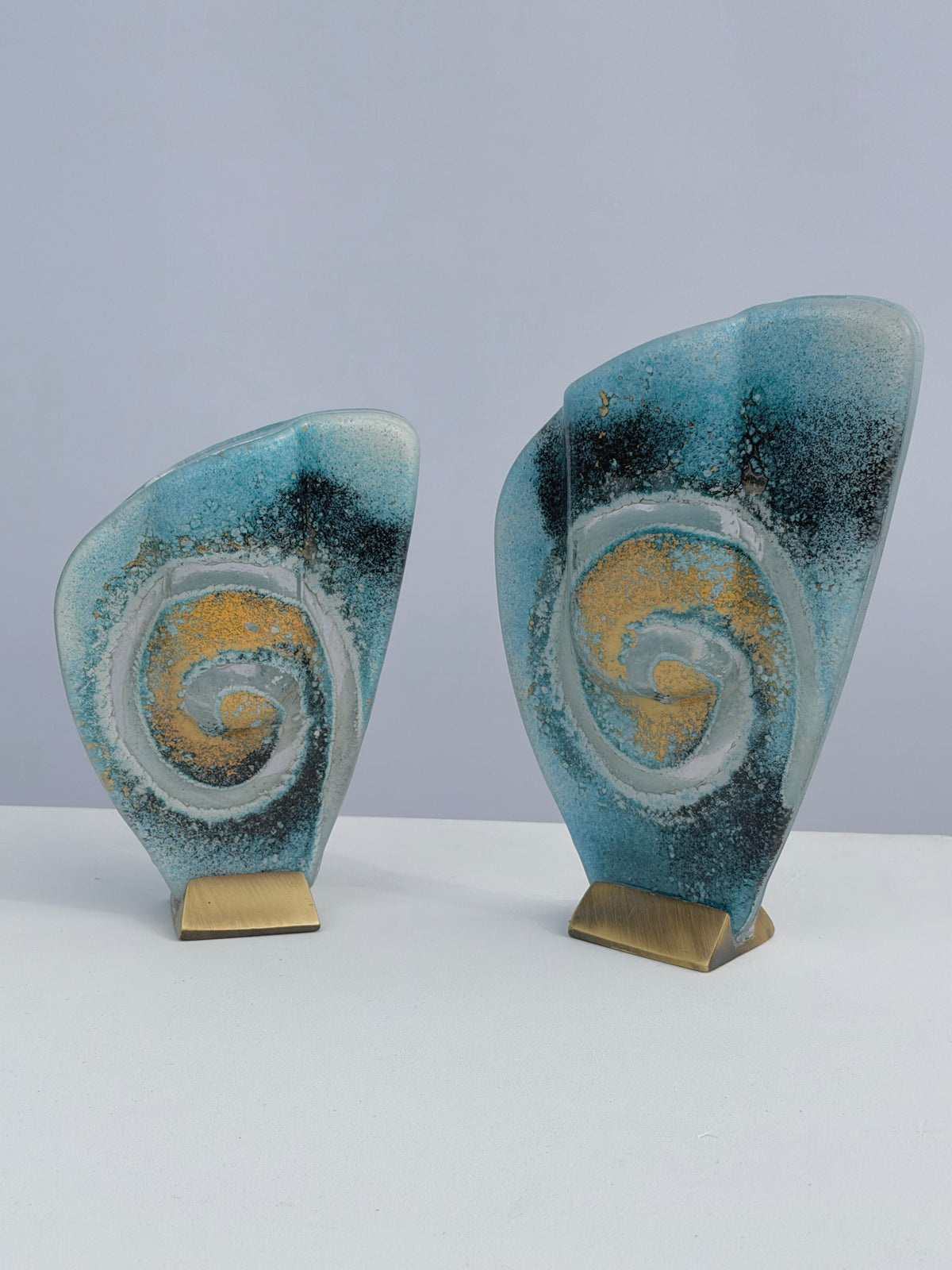 Blue & Gold Mini Oval Vase