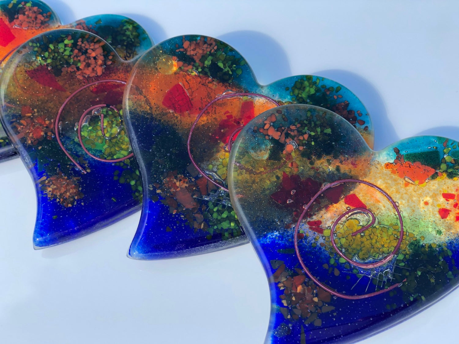 Tricolore Blue Coasters (Heart)