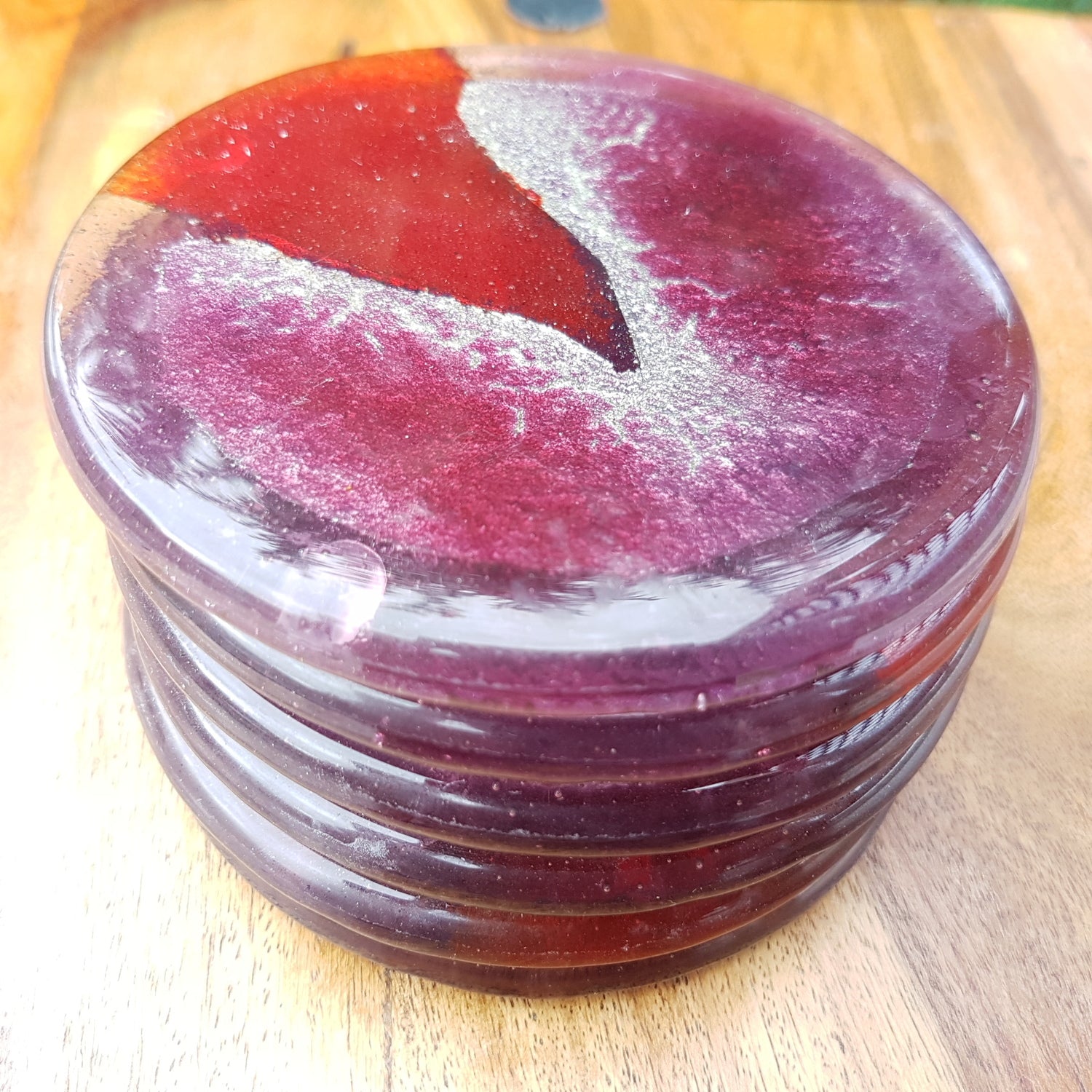 Red/Purple/Platinum Coaster (Round)