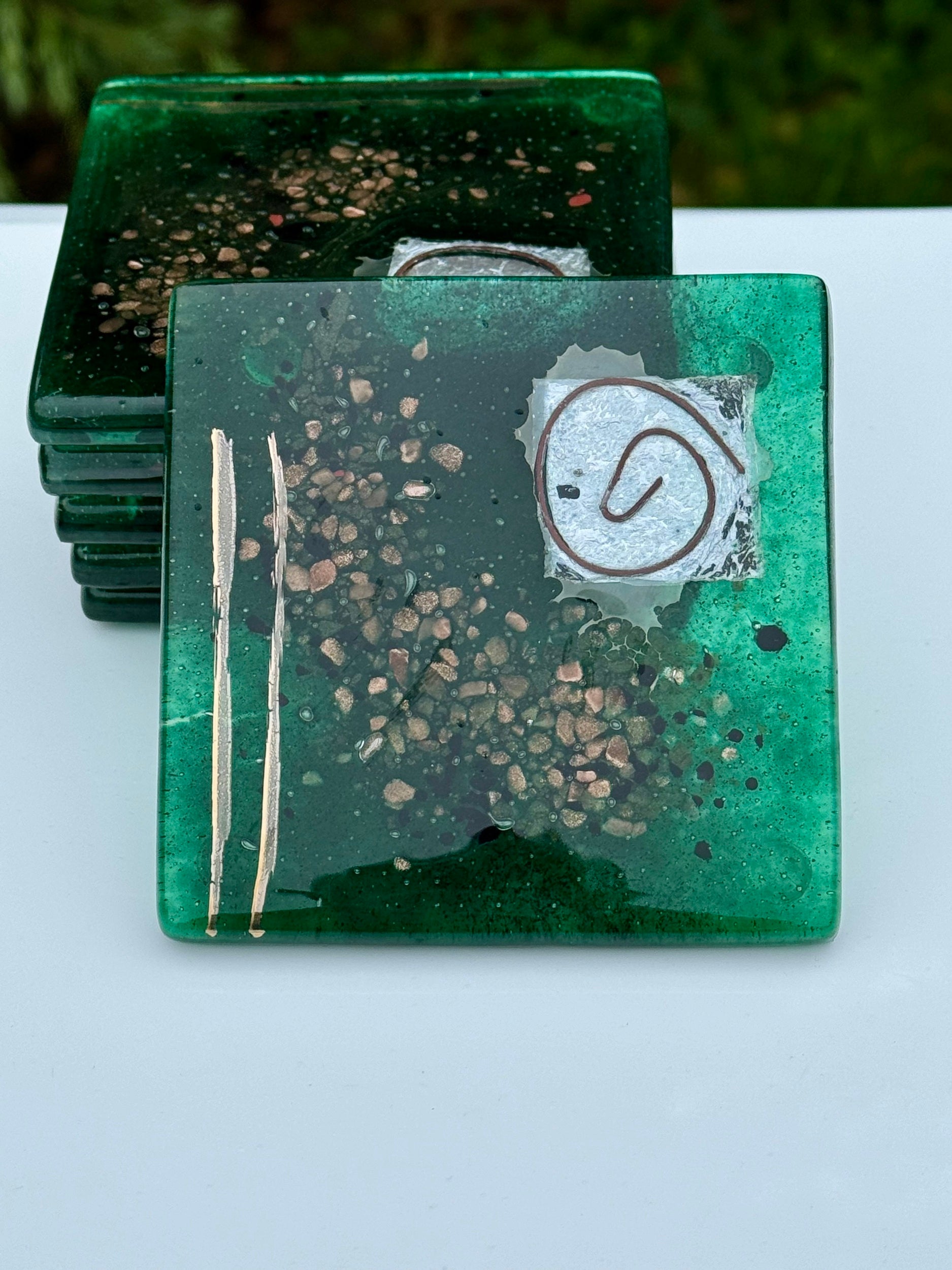 Dark Green & Gold Coaster (Square)