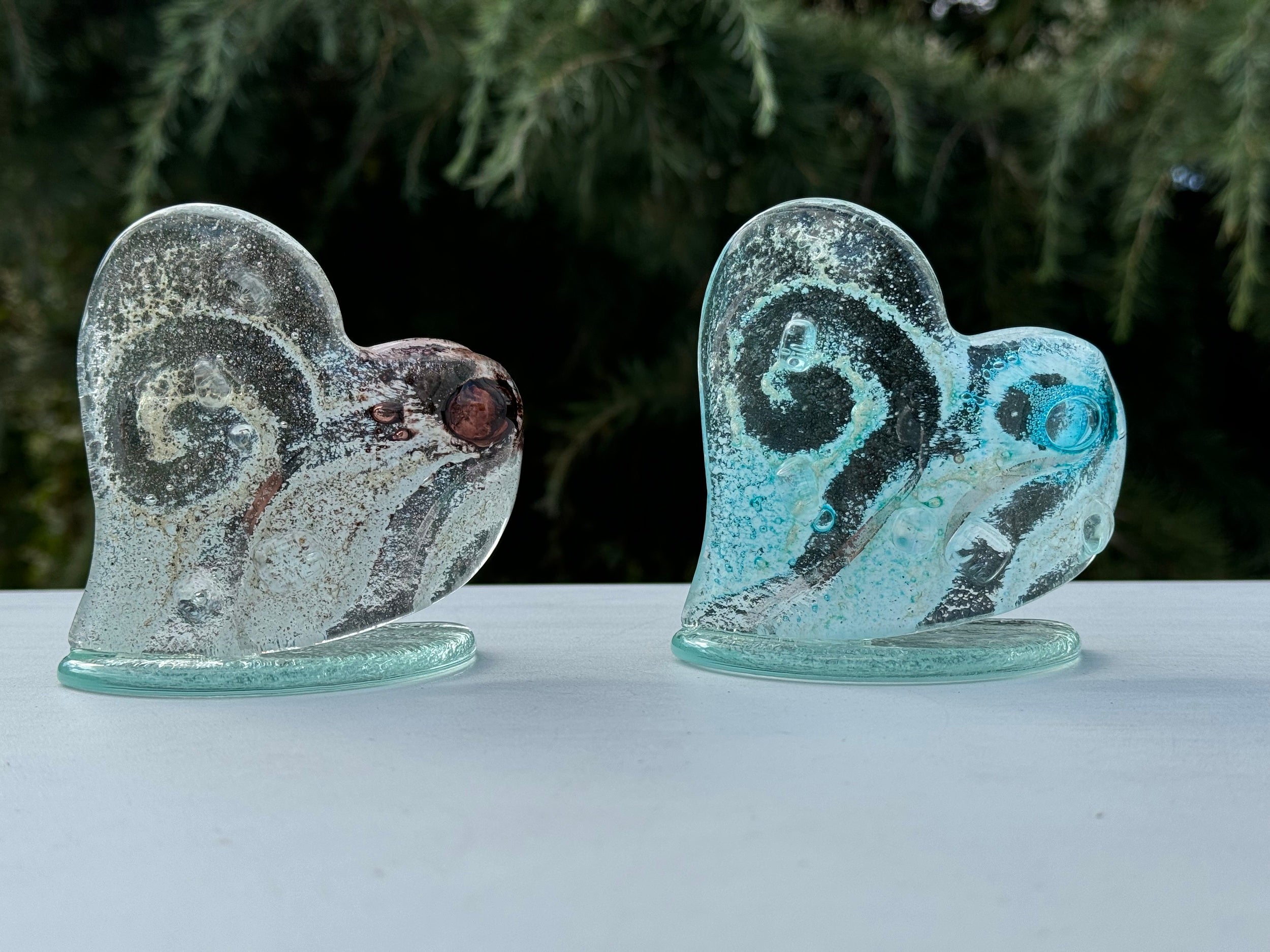 Crystal Aqua Heart Shaped Tealight Holder