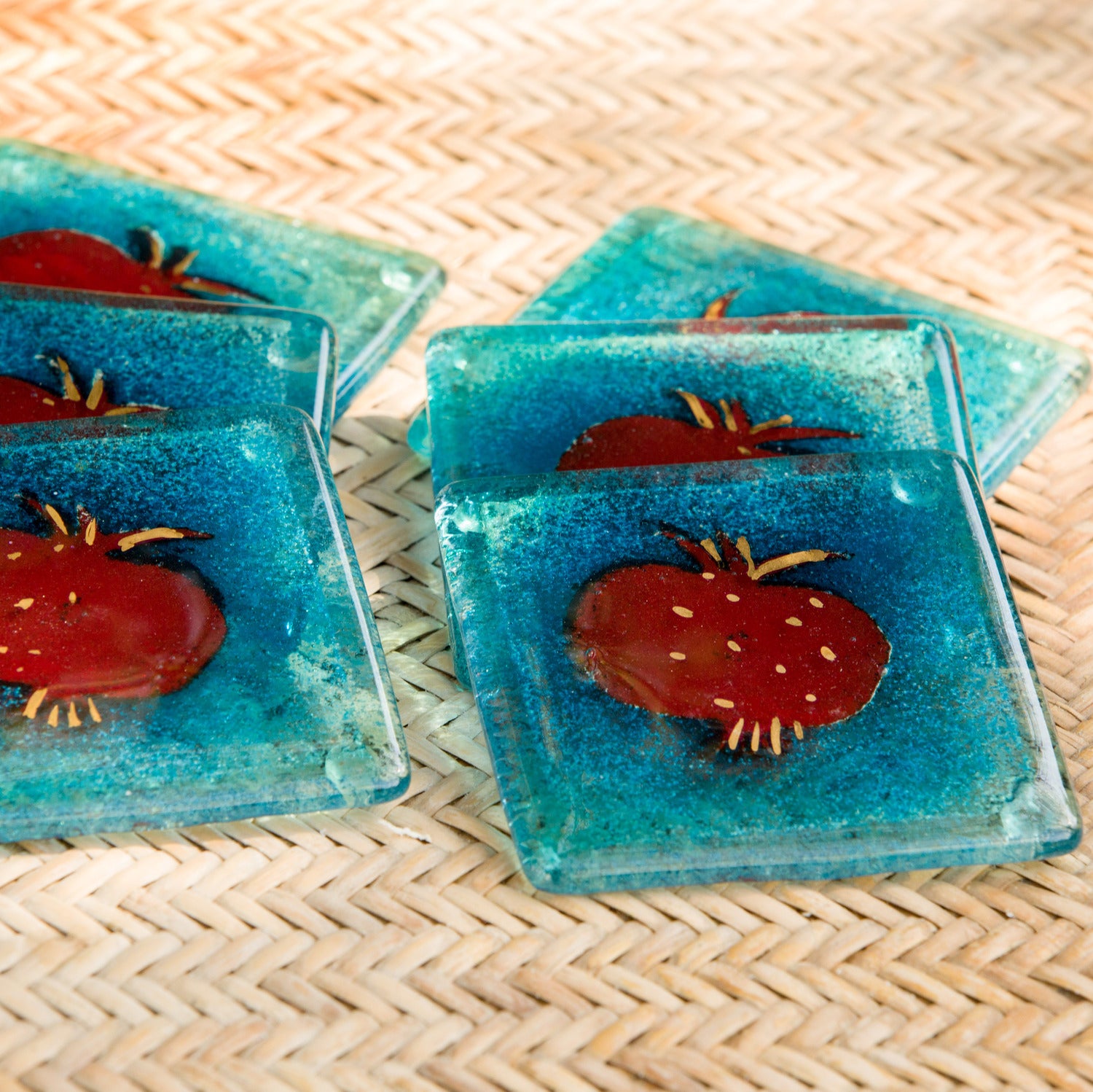 Pomegranate Aqua Coasters