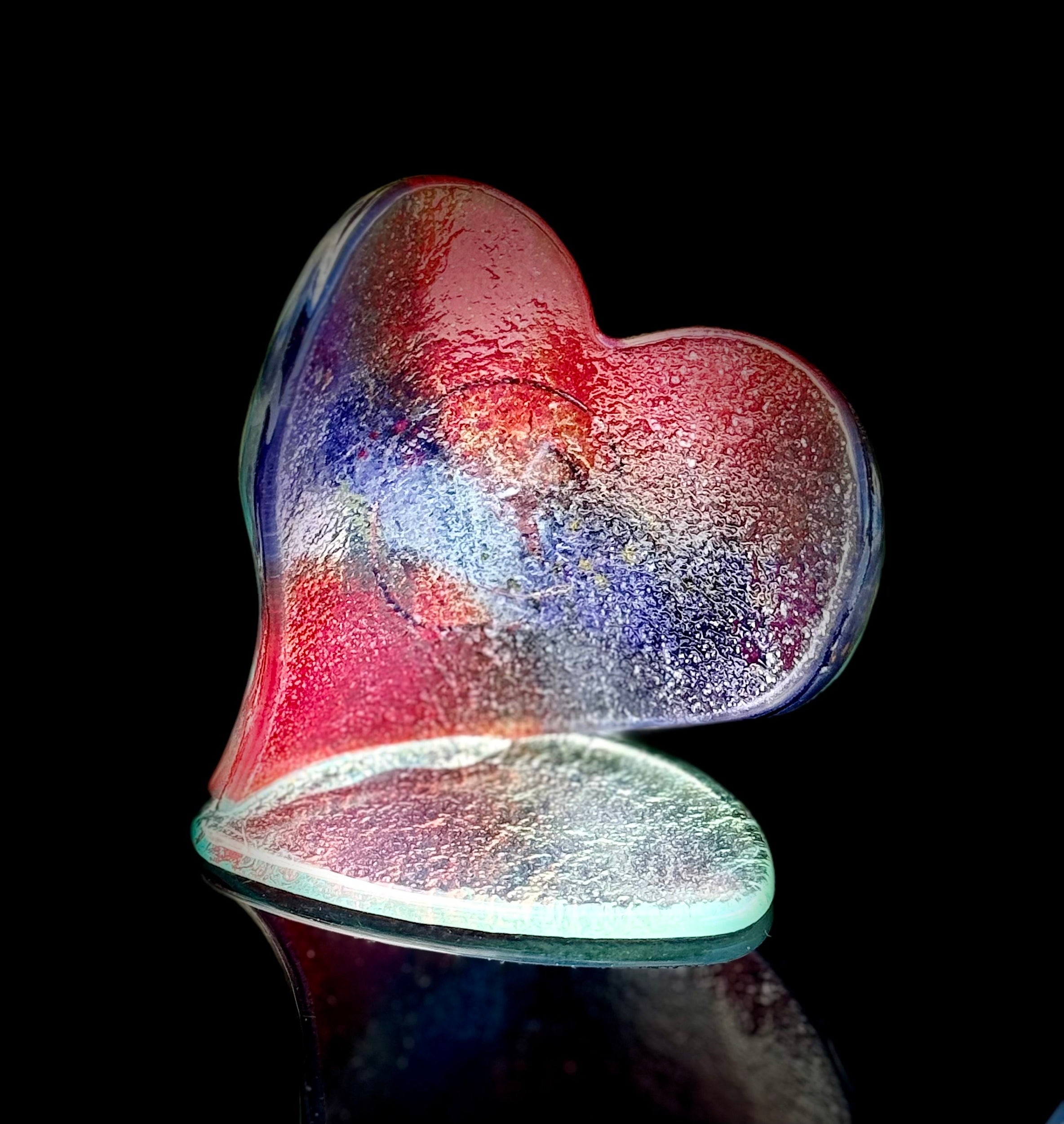 Opera Purple & Red Heart Shaped Tealight Holder