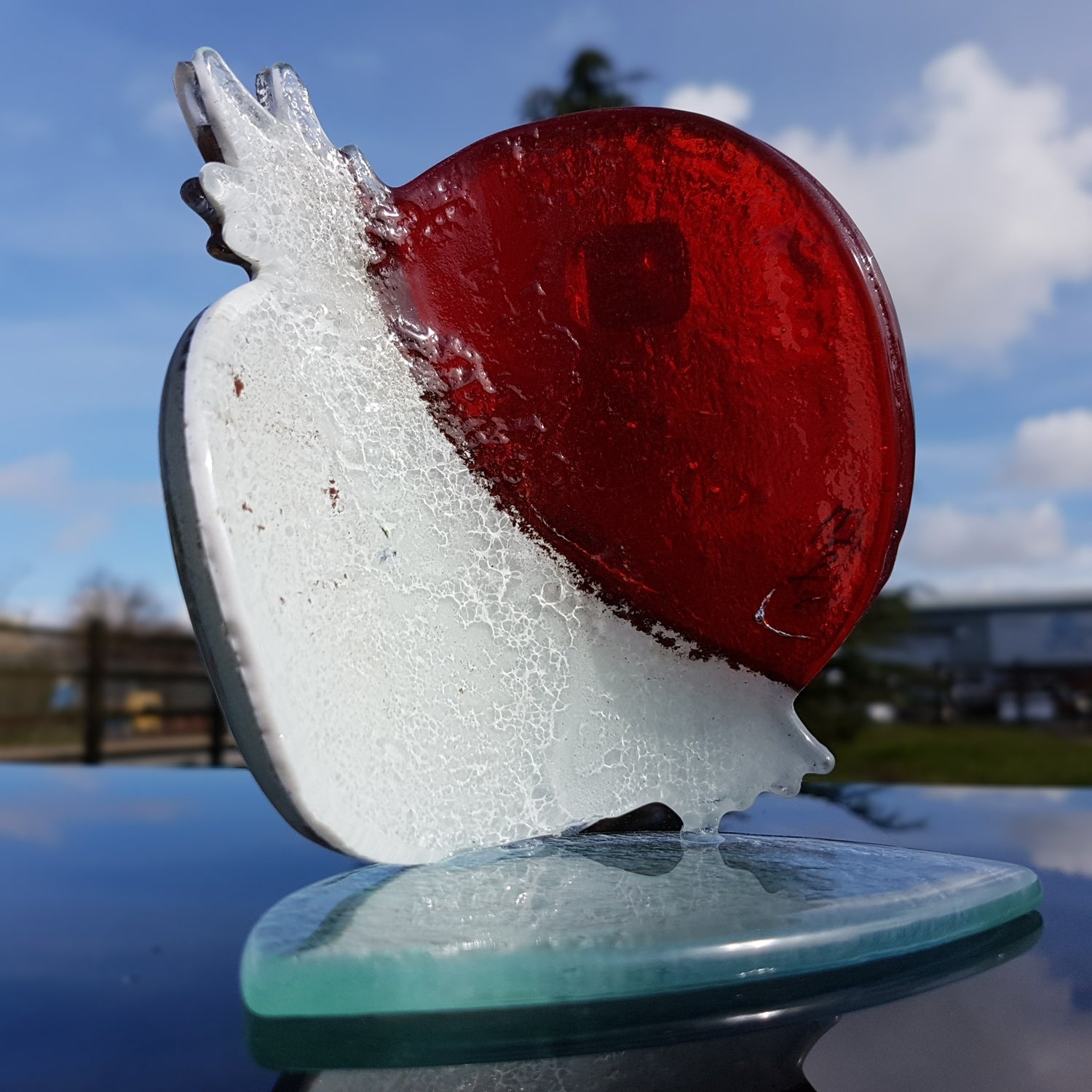 Red, White & Platinum - Pomegranate Shaped T Light Holder