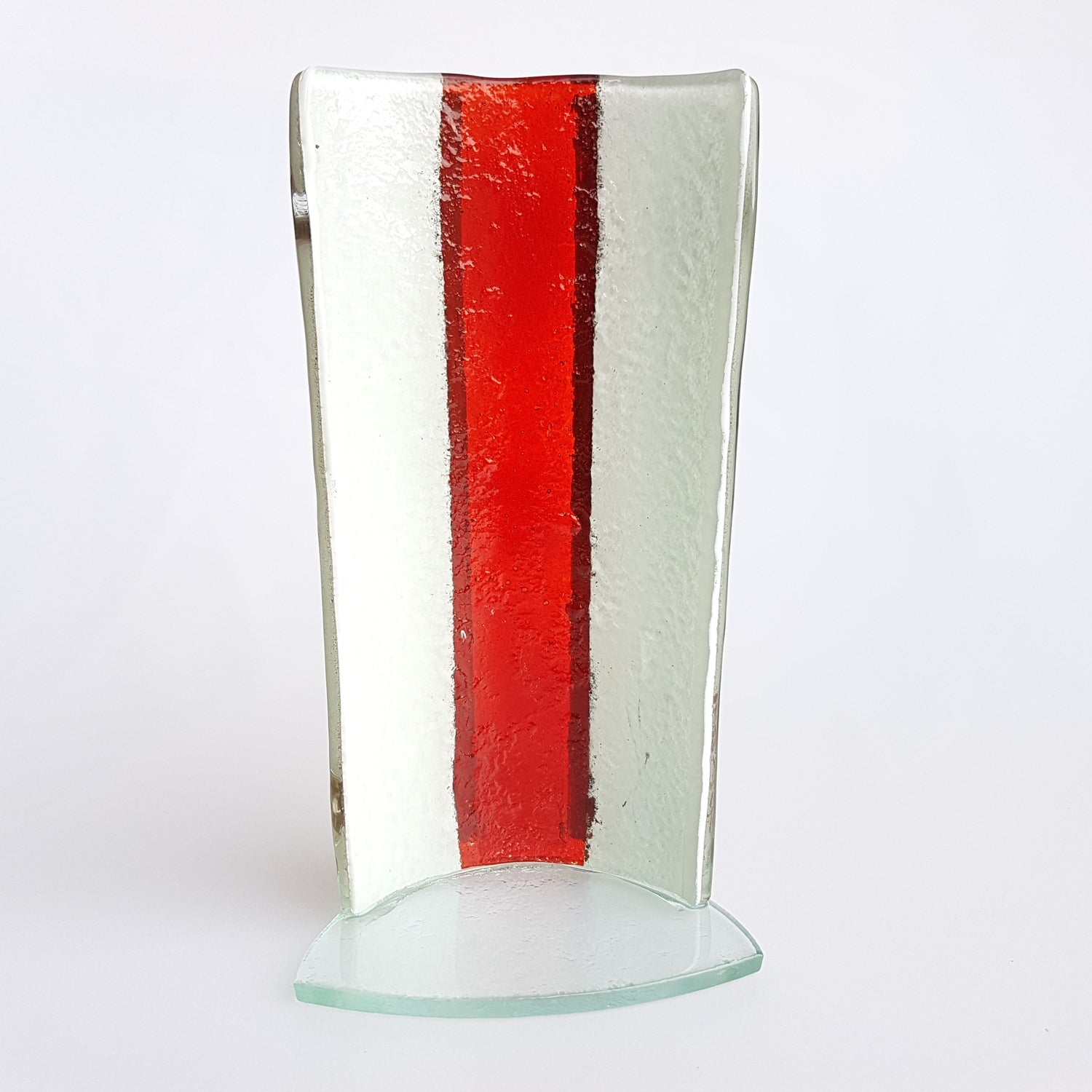 Red/White & Platinum Tealight Holder (20cm x 10cm)