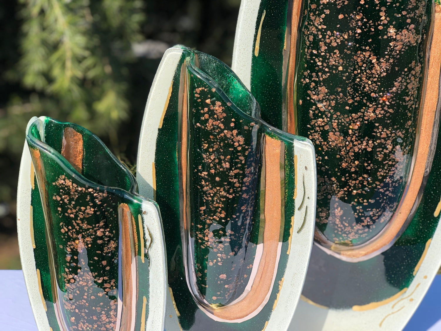 Thira Green Oval Vase