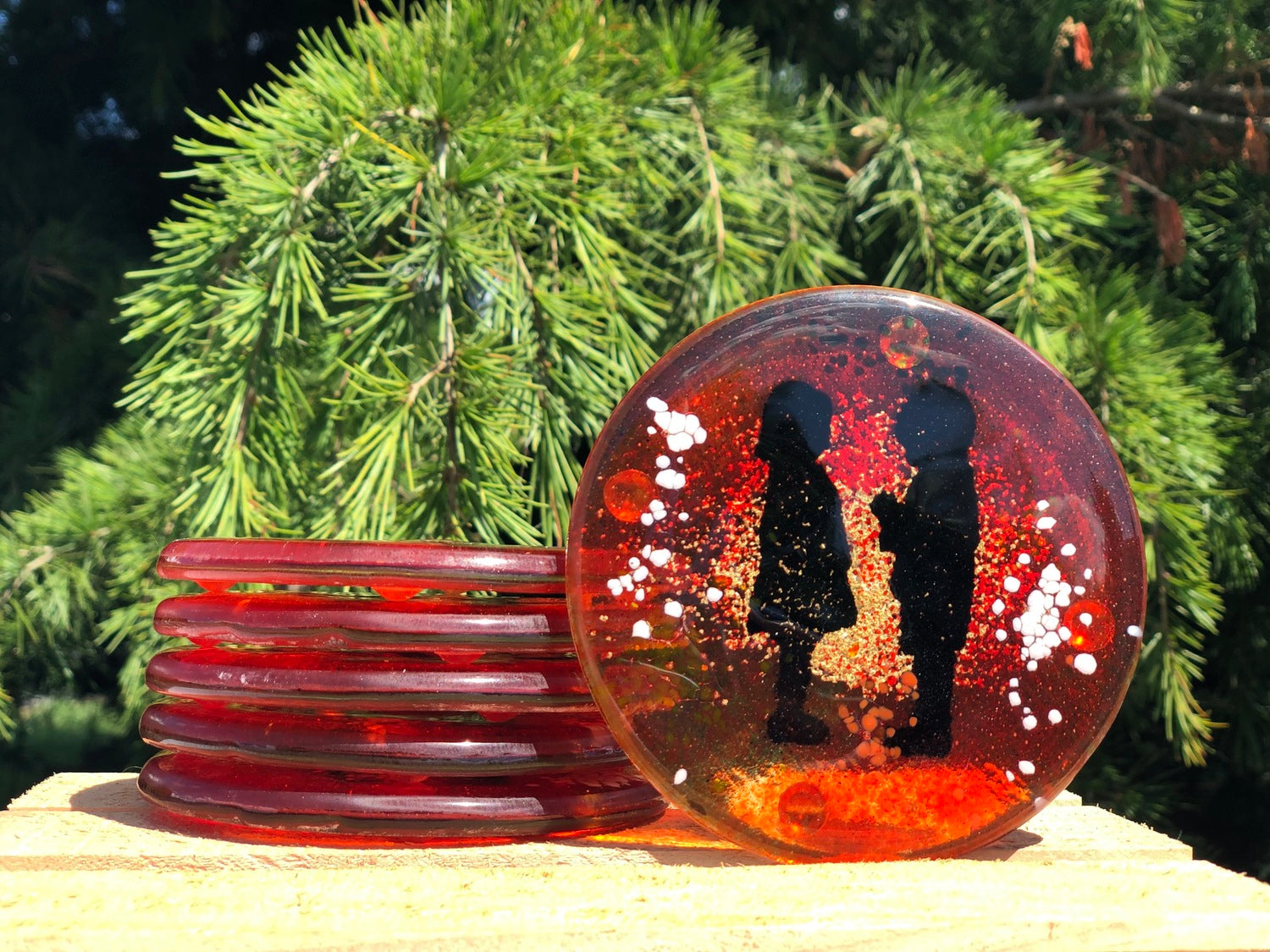 Little People - Orange Coasters (Round)