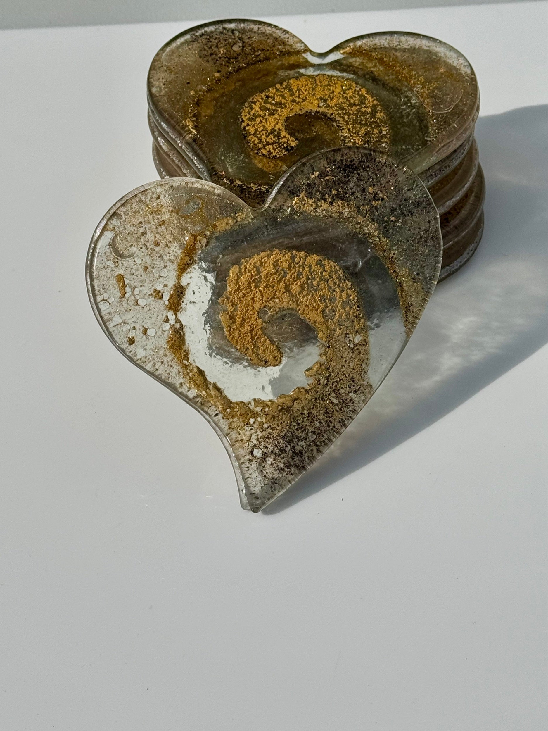 Golden Topaz Coaster - Heart
