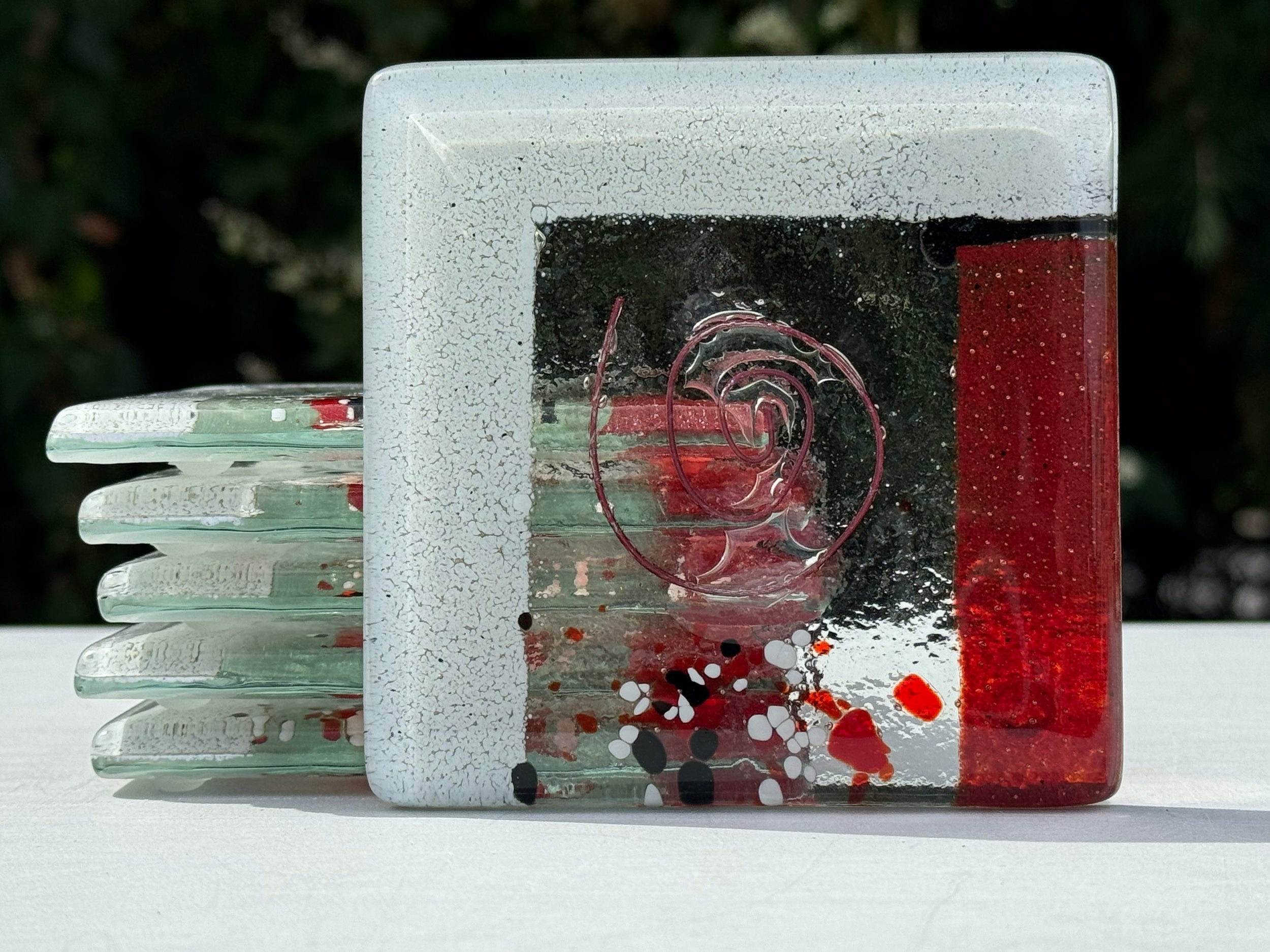 Artemis Red & White Coaster (Square)