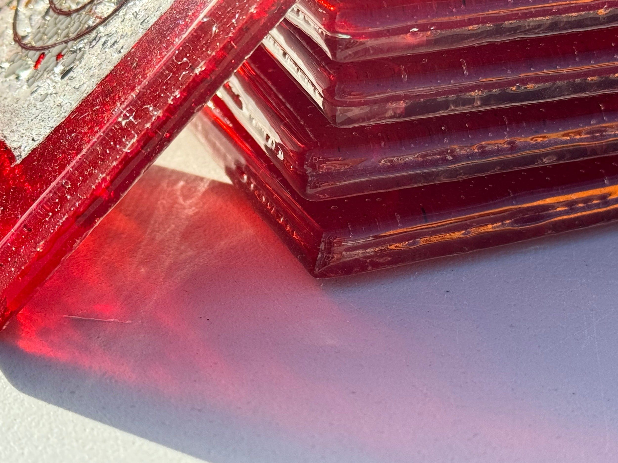 Opera Red Square Glass Coasters