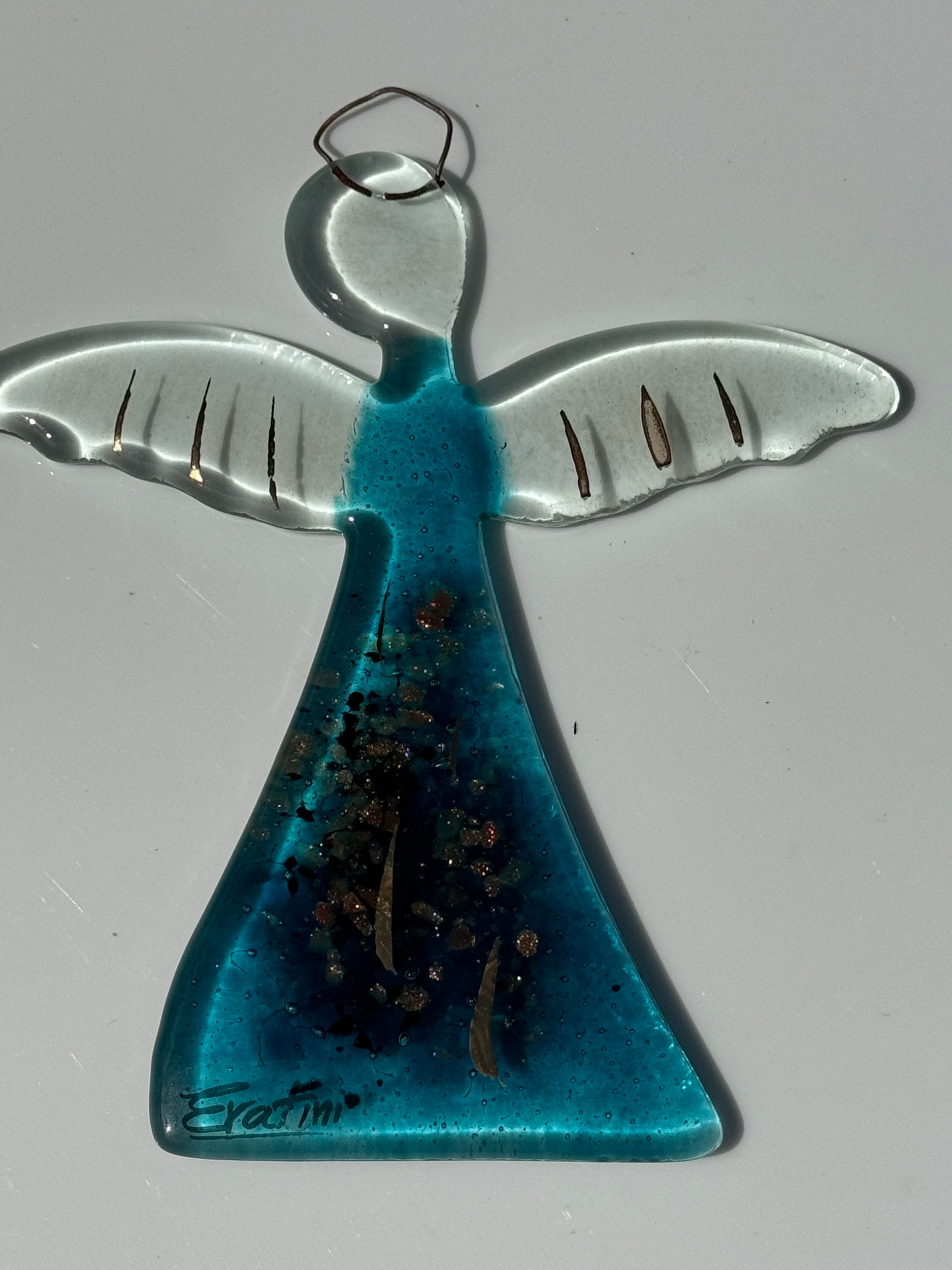 Angel - Aqua & Platinum (Hanging Decoration)