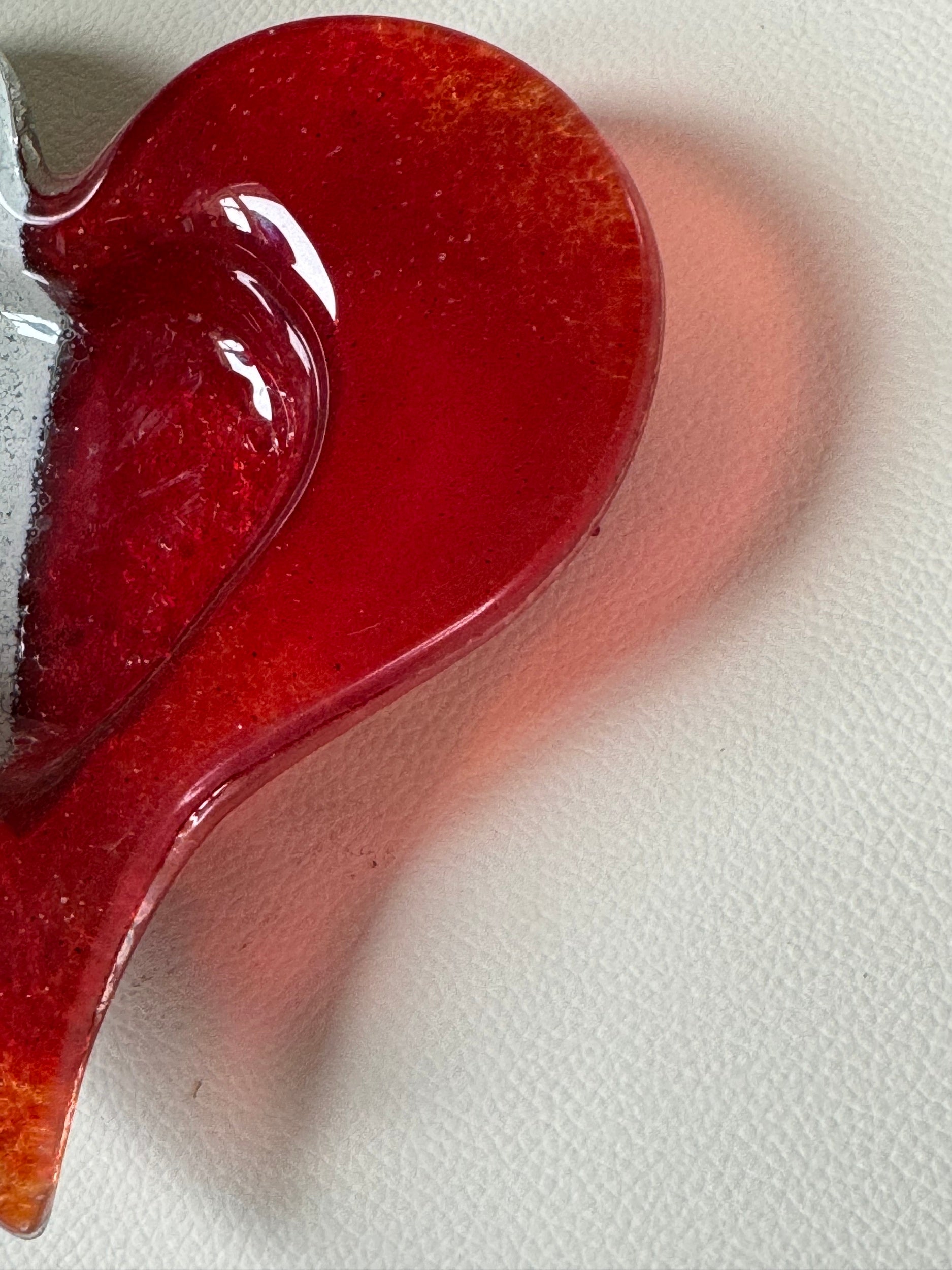 Red, White & Platinum Heart Tealight Dish