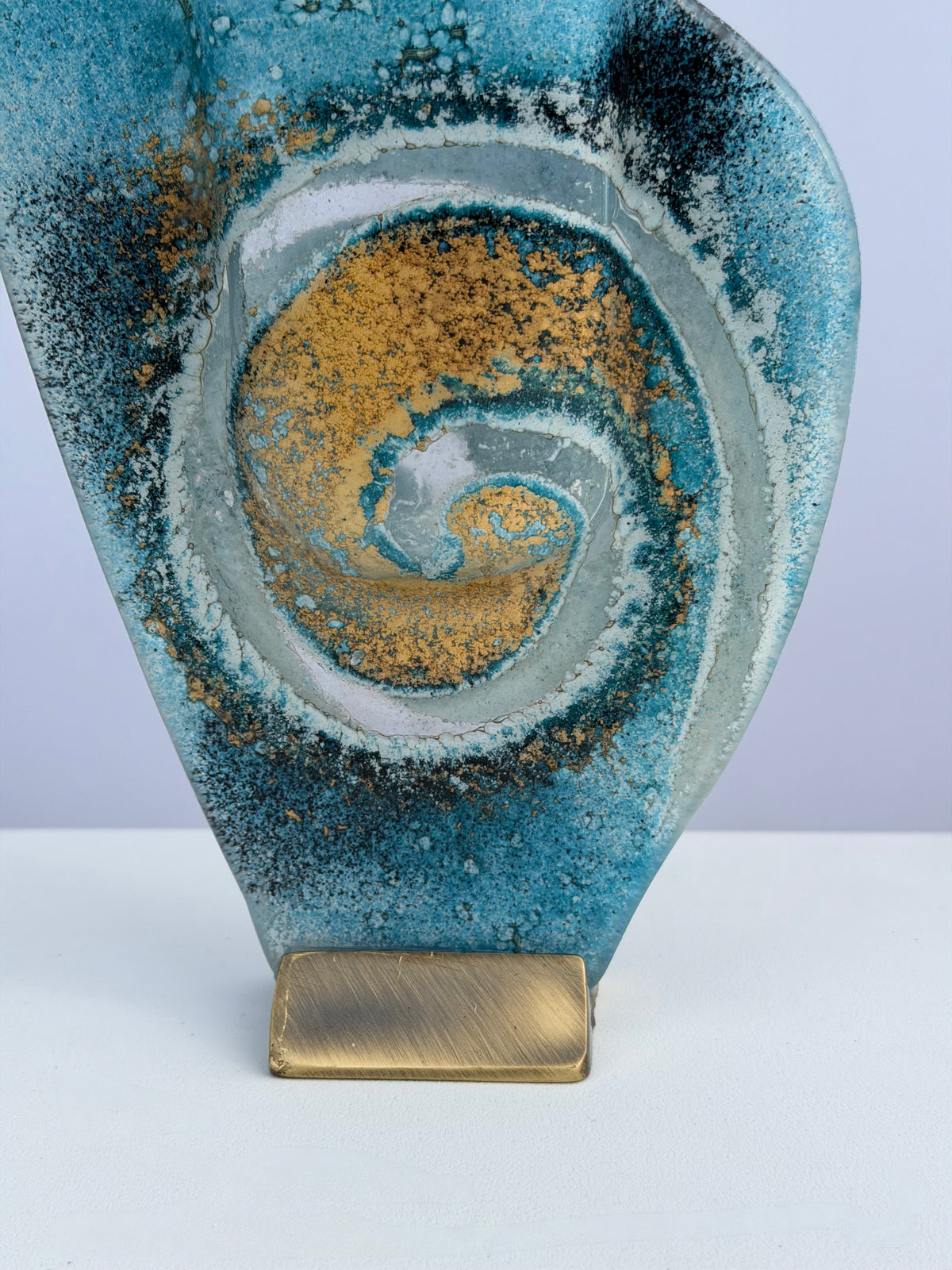 Blue & Gold Mini Oval Vase