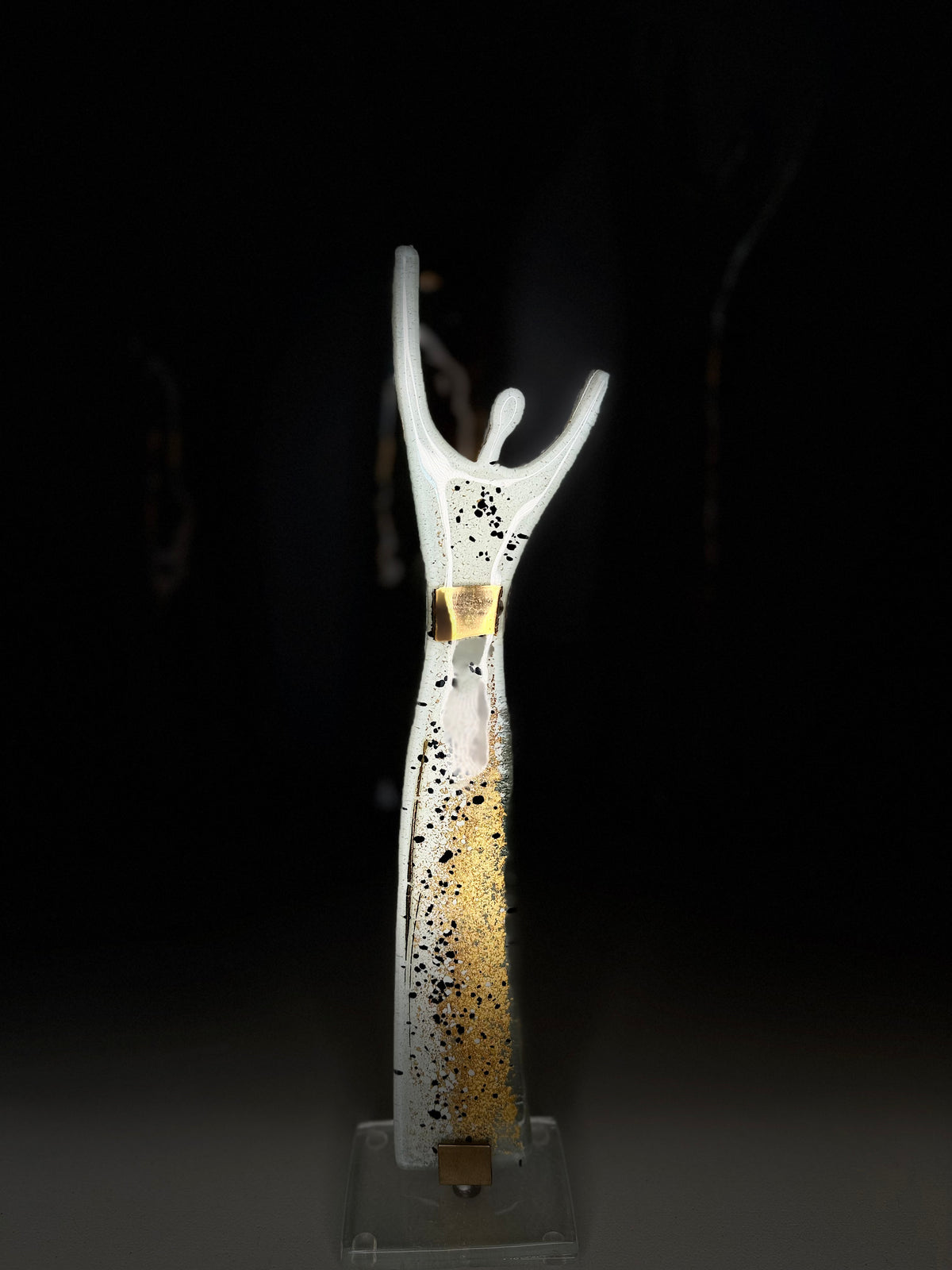Fused Glass Statue - Golden Frost