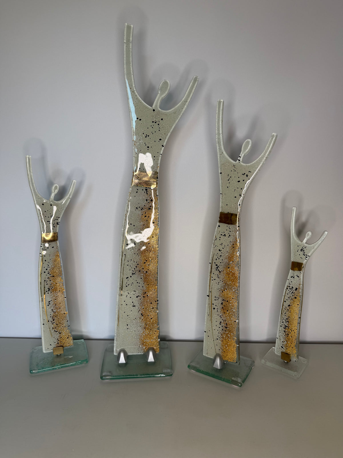 Fused Glass Statue - Golden Frost