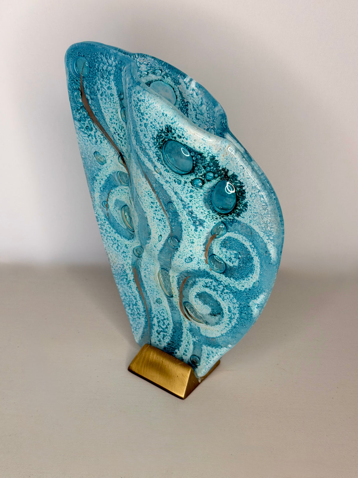 Crystal Aqua Mini Oval Vase