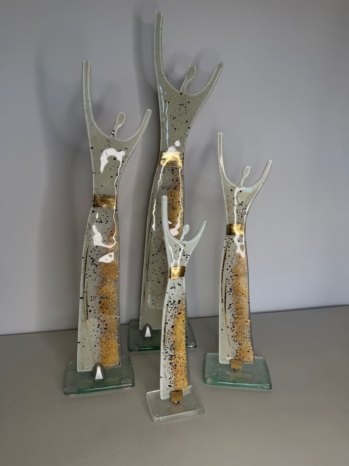 Fused Glass Statue - Golden Frost