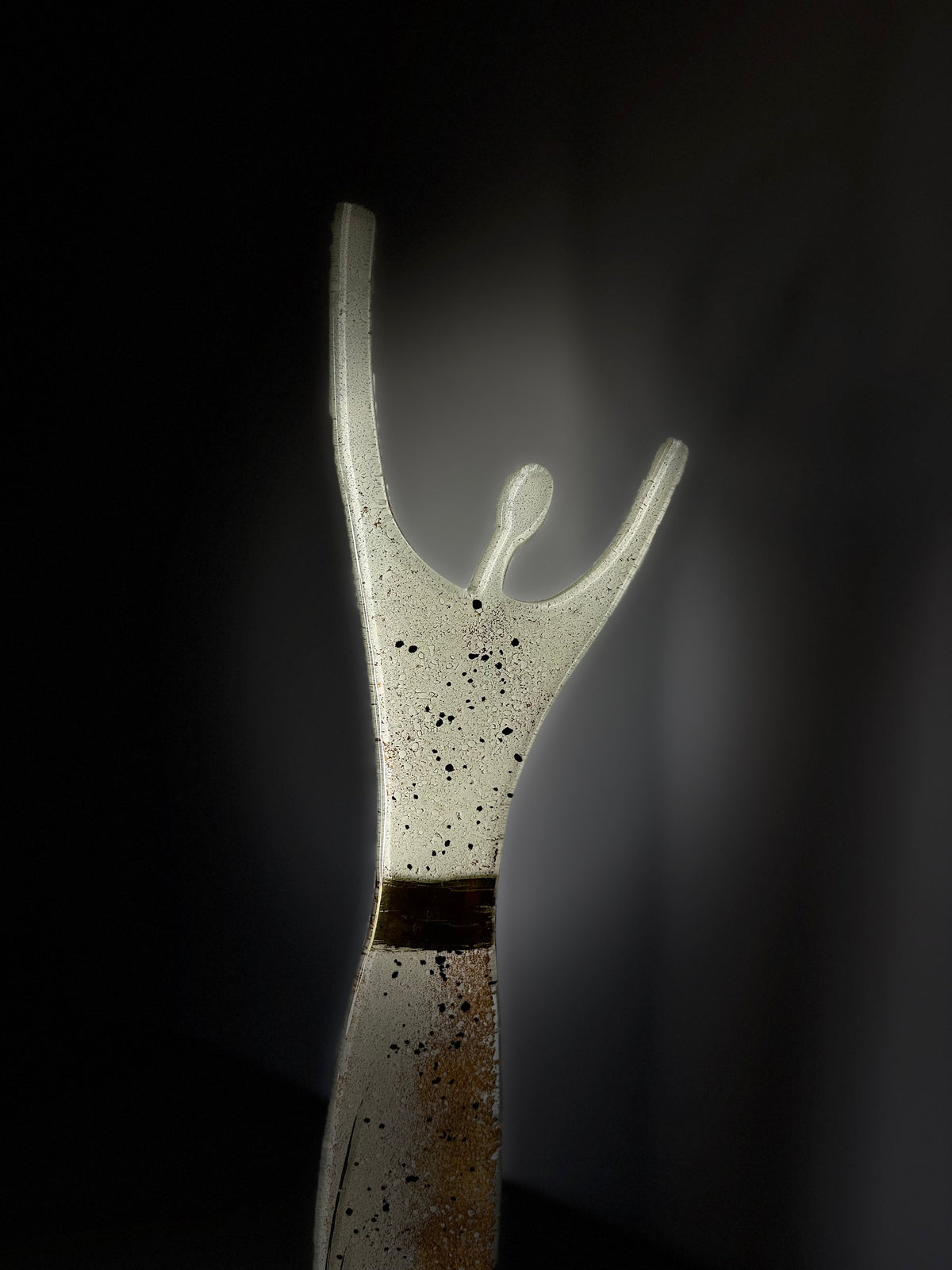 Fused Glass Statue - Golden Frost