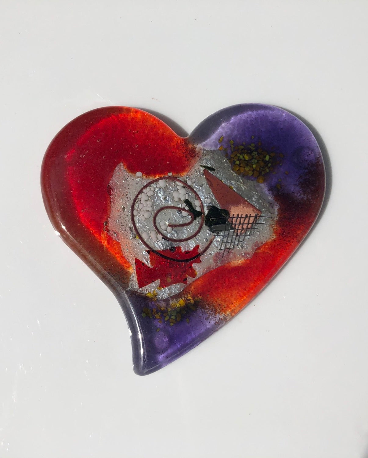 Opera Purple and Red Coaster (Heart)
