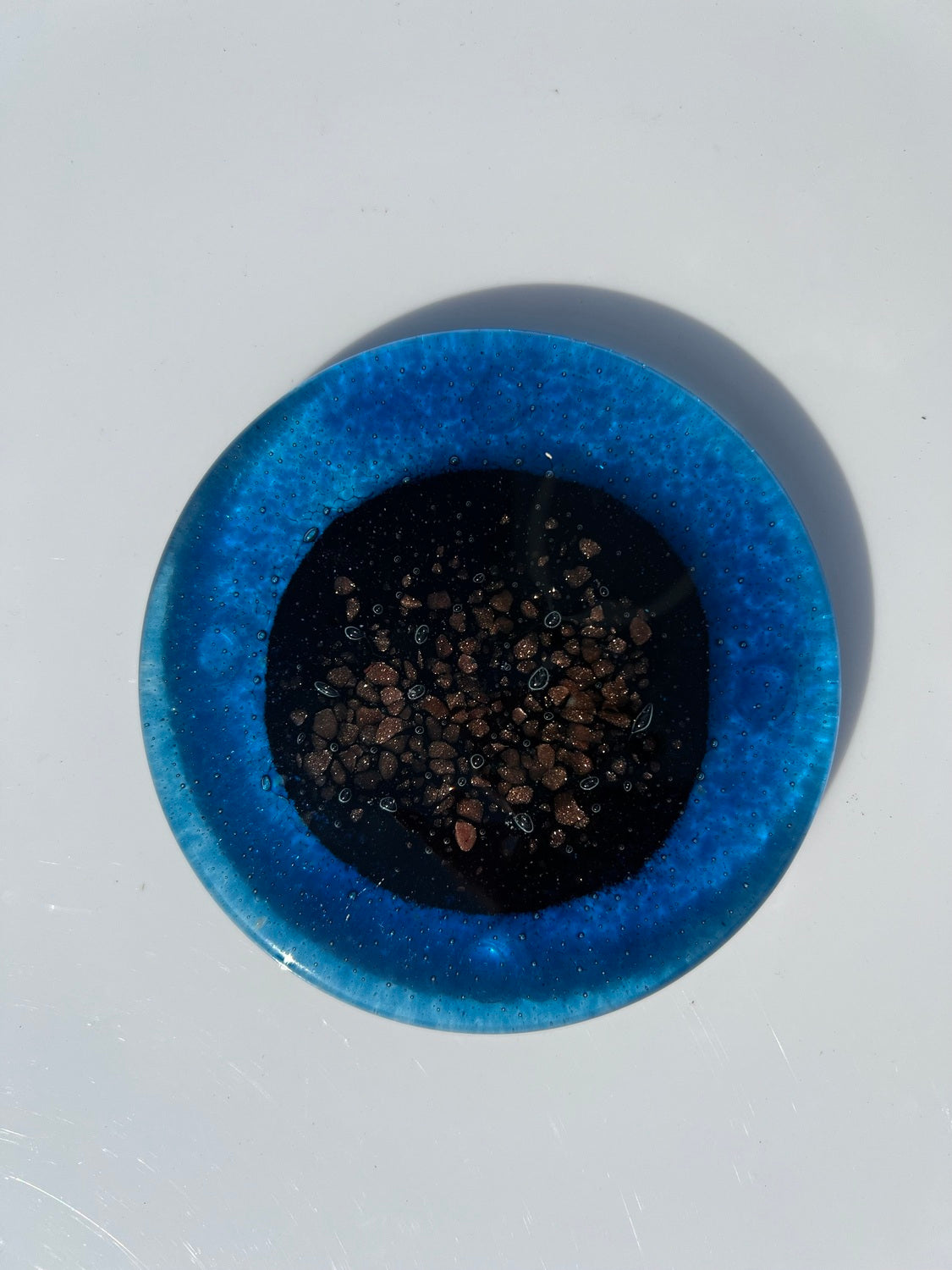 Fedra Blue Glass Coasters (Round)