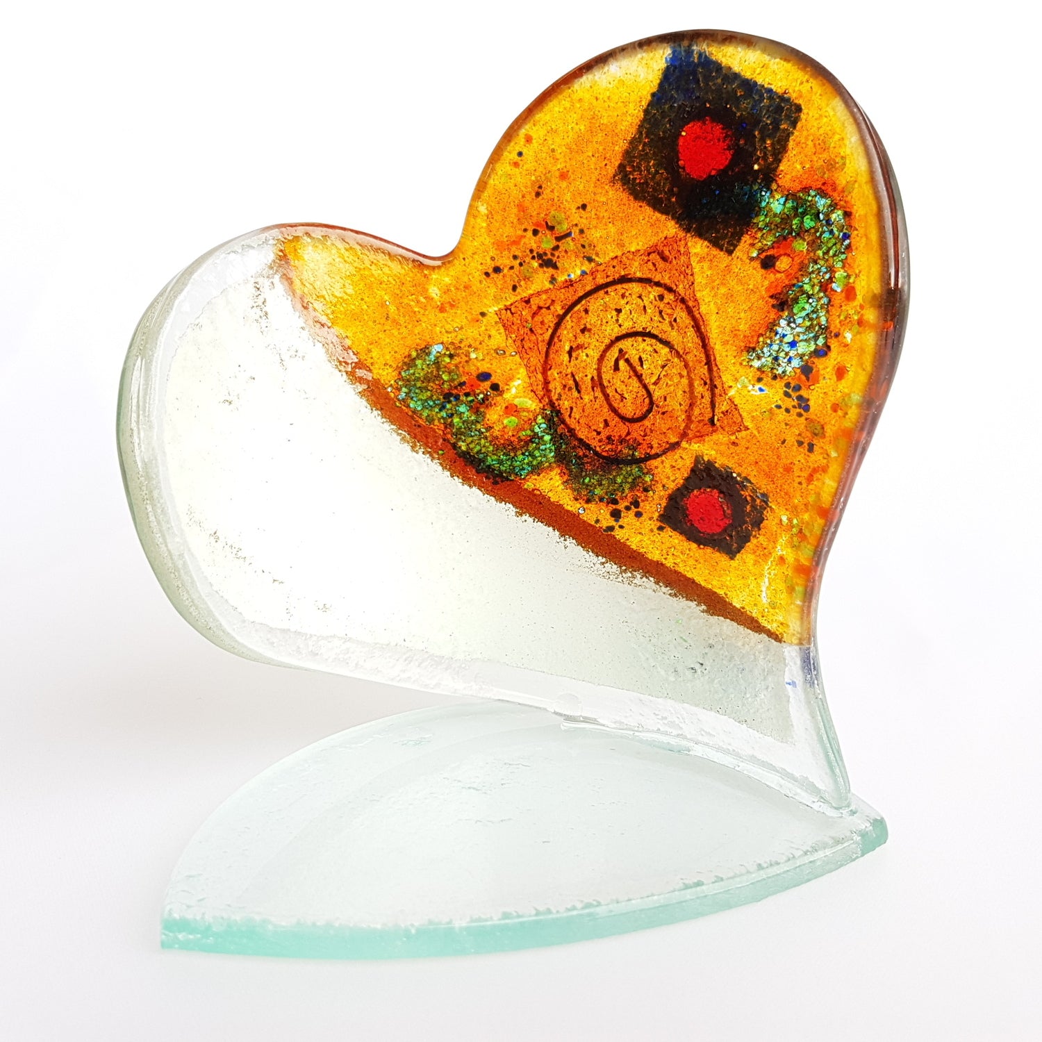 Orange Zest Heart Shaped Tealight Holder
