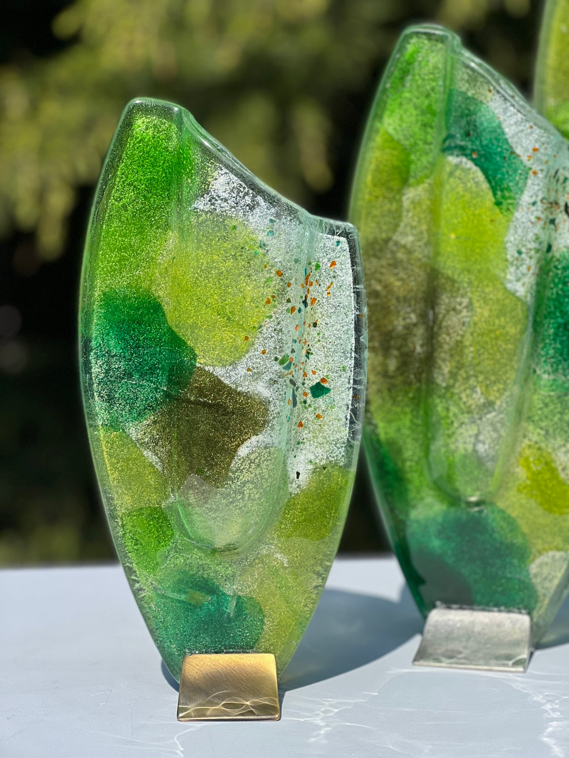 All Green Oval Vase