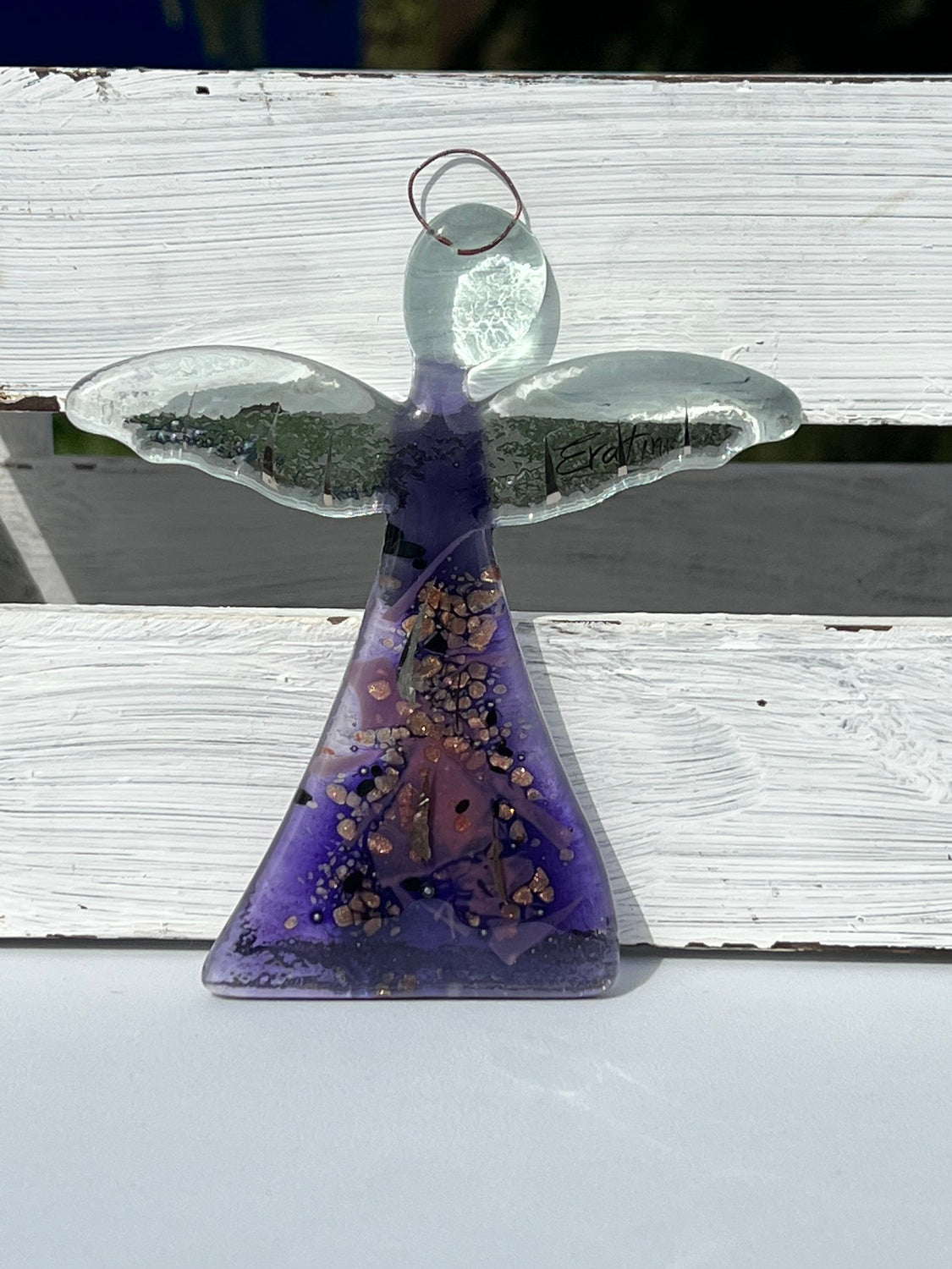 Angel - Mauve & Platinum (Hanging Decoration)
