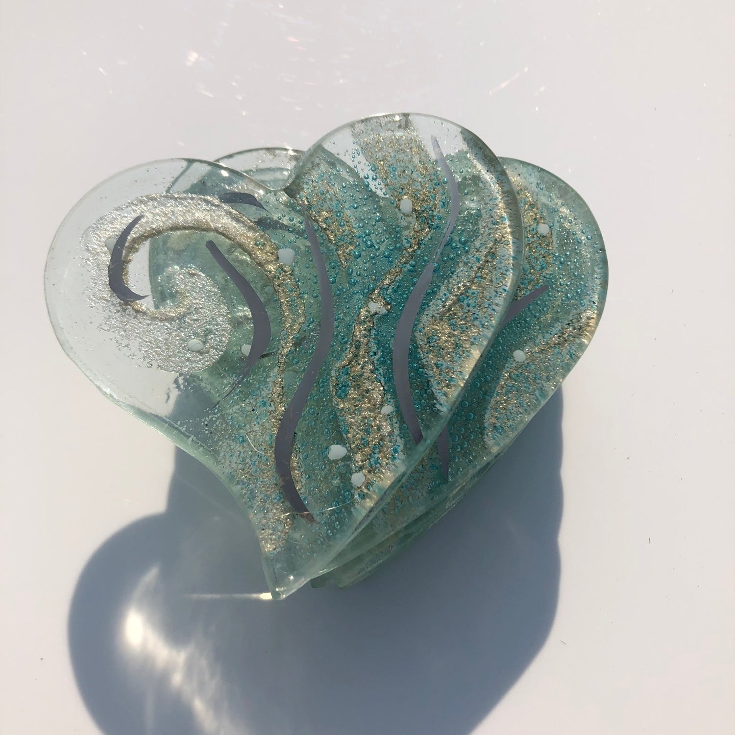Crystal Aqua Coaster (Heart)