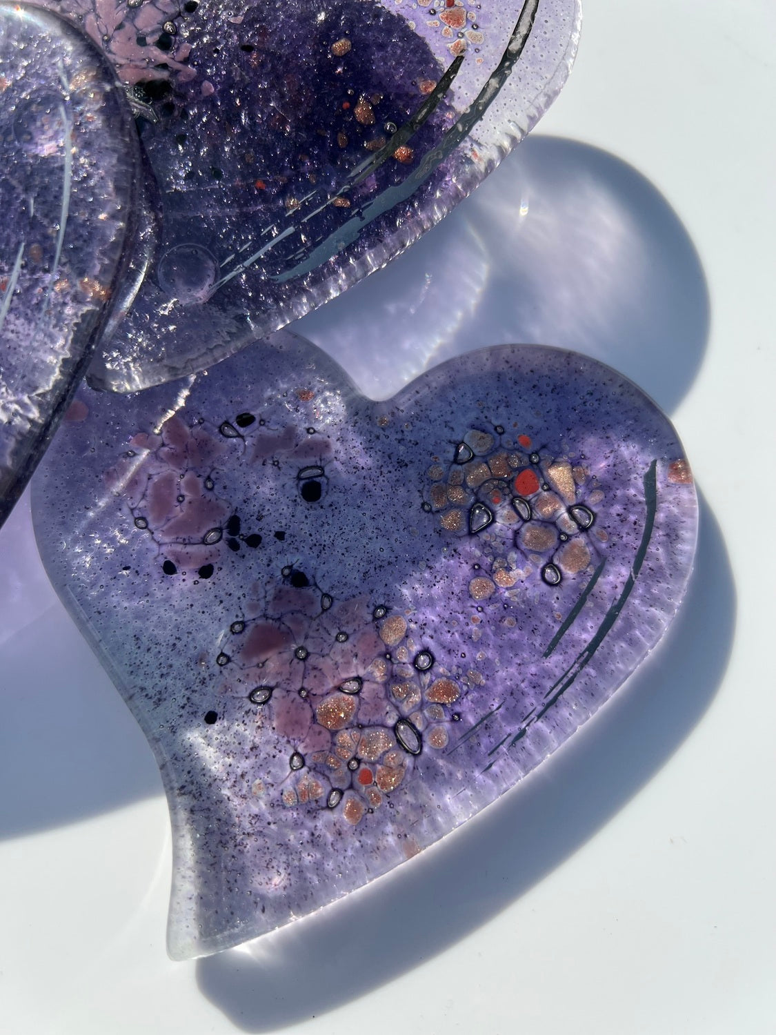 Mauve & Platinum Heart Coaster