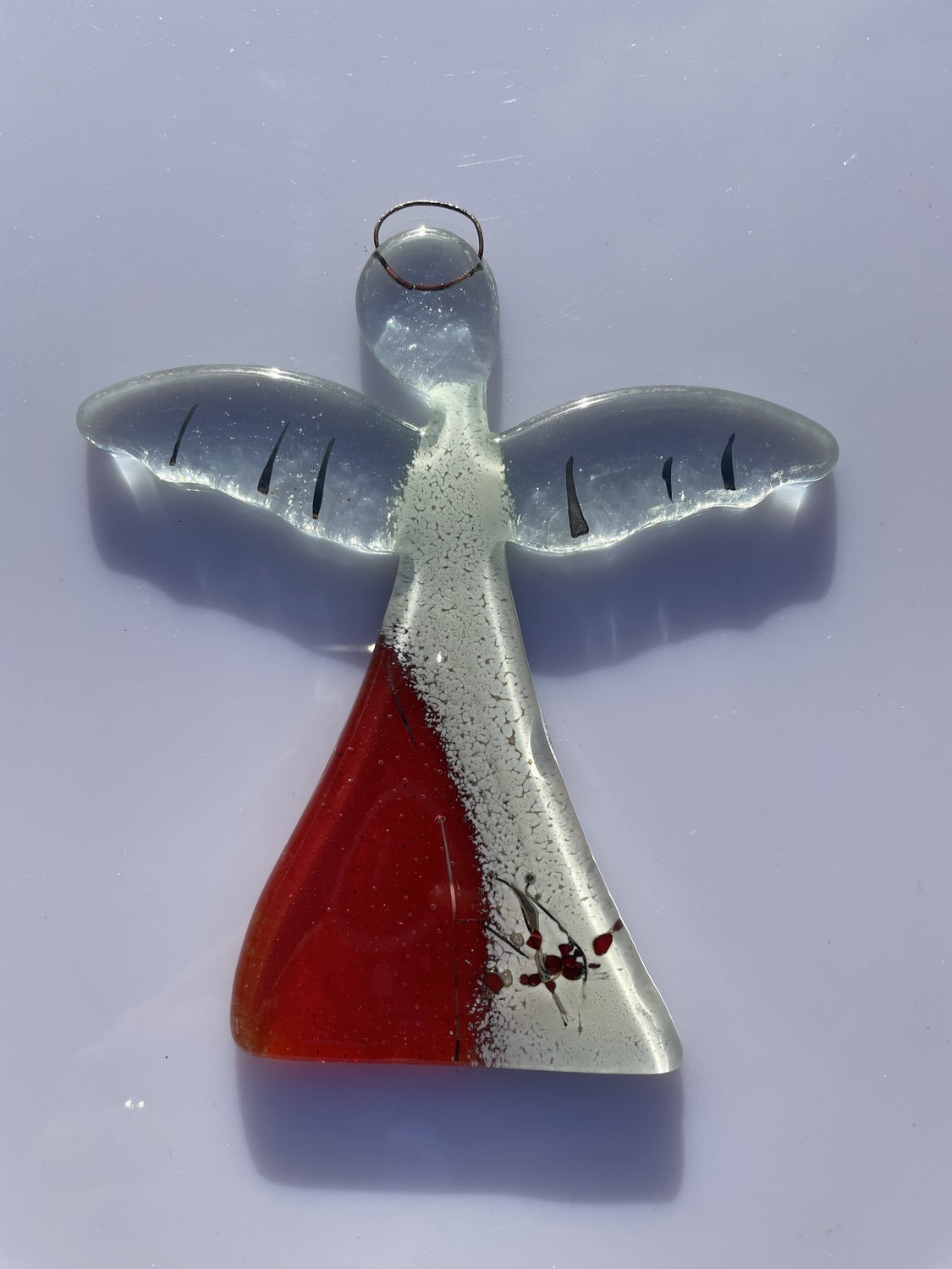 Angel - Red, White & Platinum (Hanging Decoration)