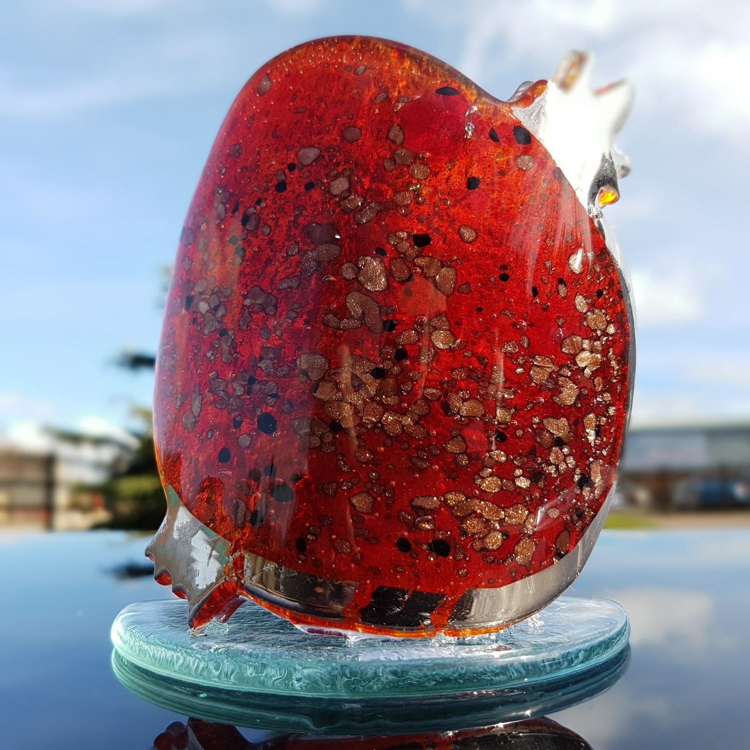 Red & Platinum - Pomegranate Shaped T Light Holder