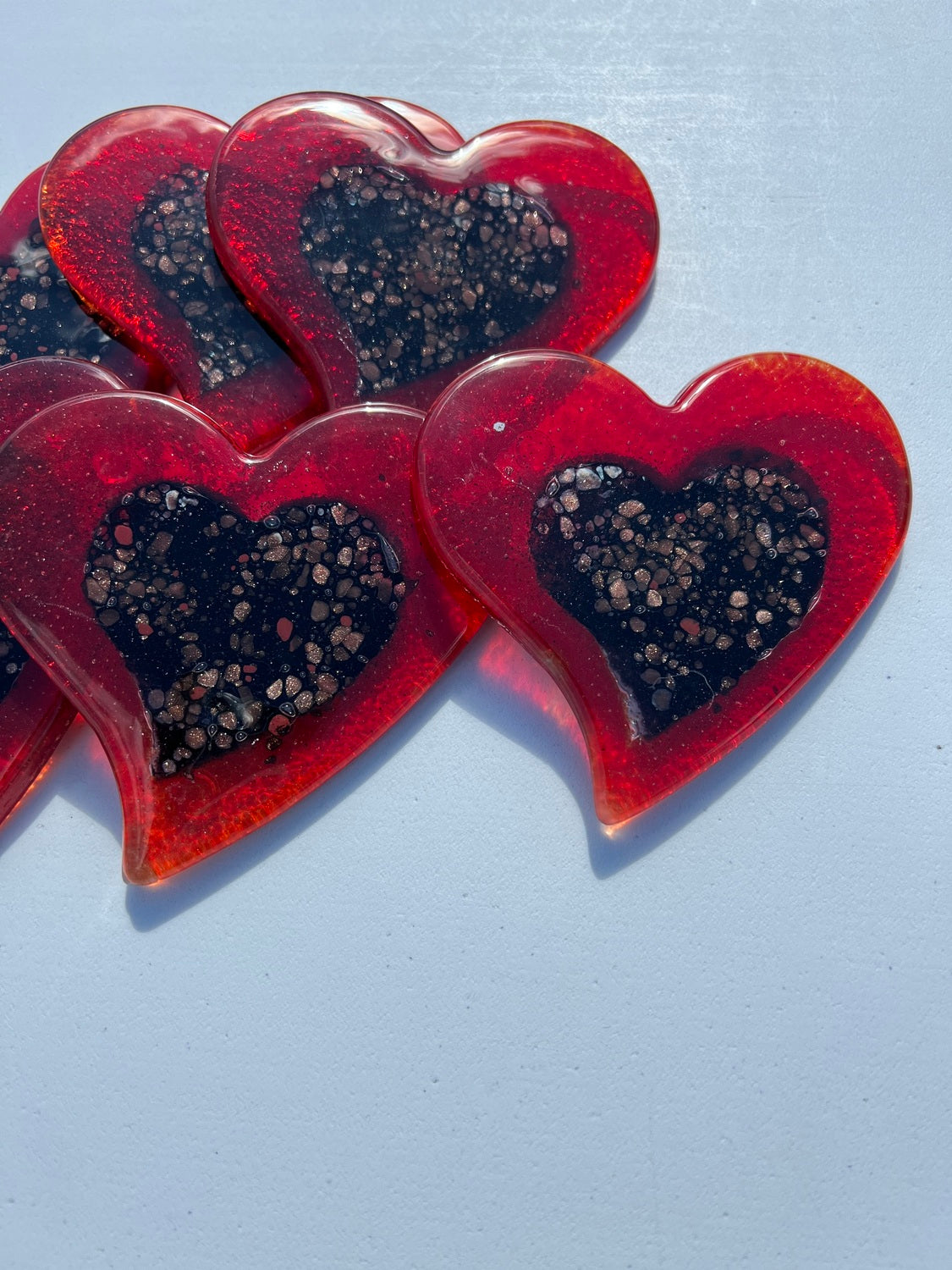 Fedra Red Glass Coasters (Heart)