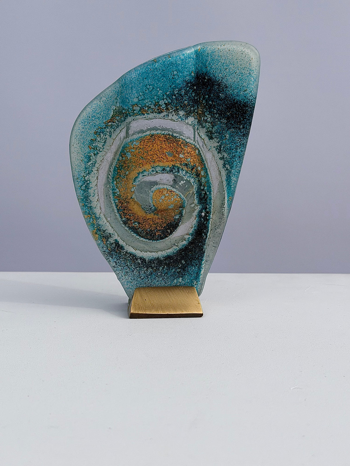 Blue & Gold Mini Oval Vase
