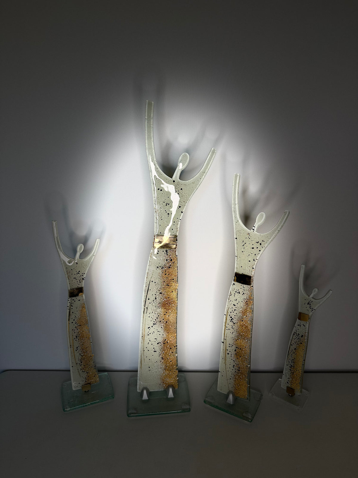 Fused Glass Statue - Golden Frost
