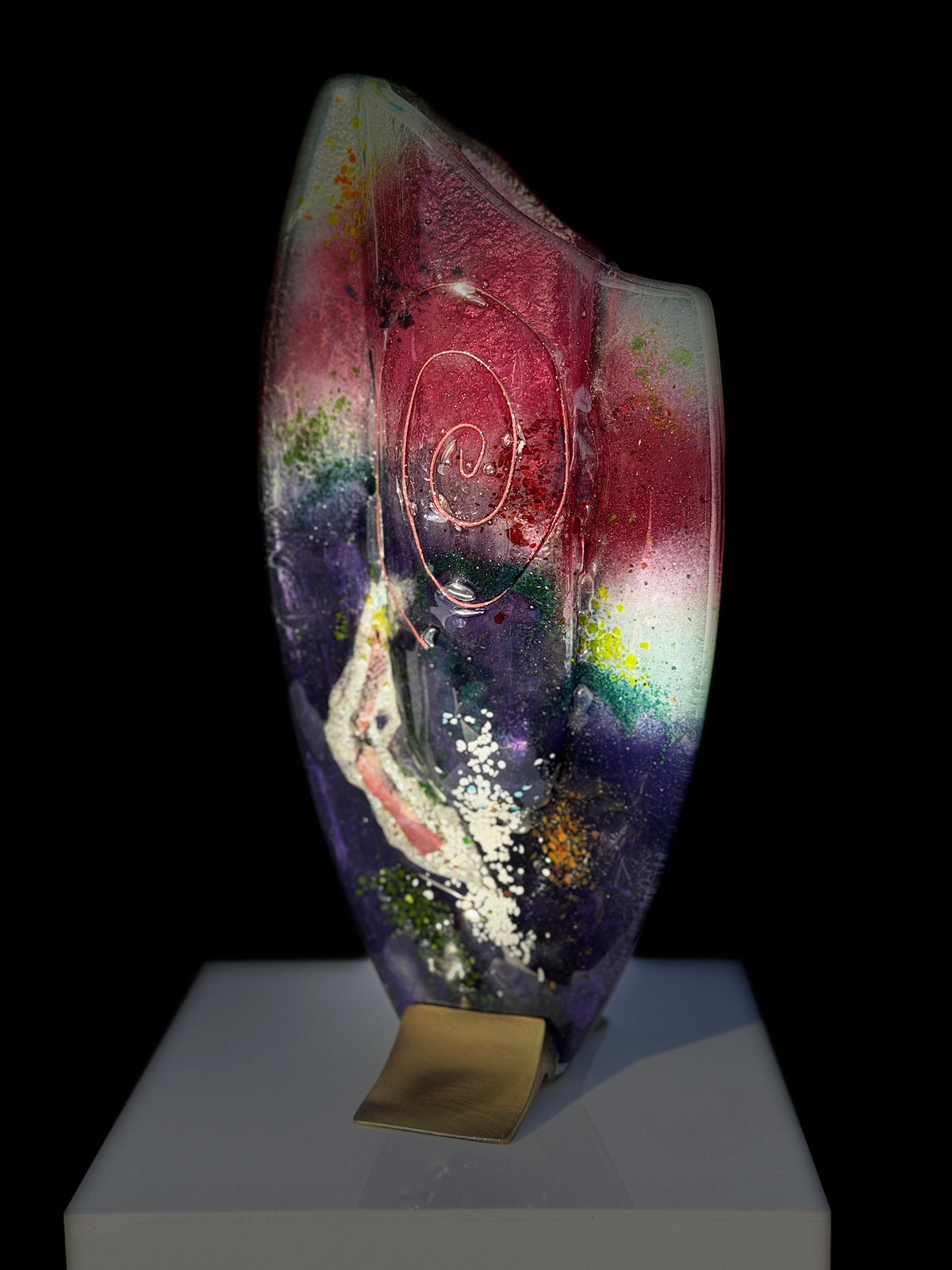 Tricolore Mauve Oval Vase