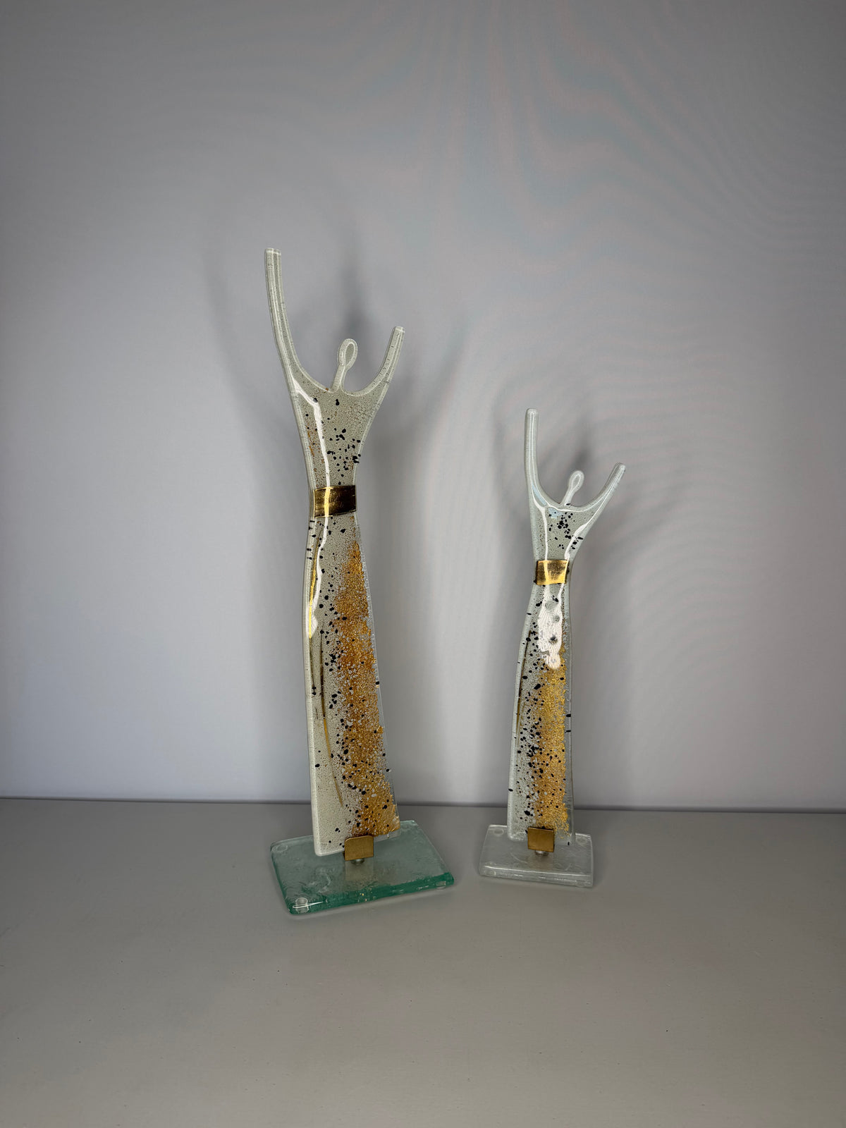 Fused Glass Statue - Golden Frost